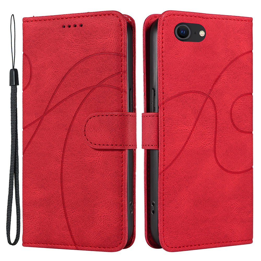 Leather Case for iPhone 6/6s/7/8/SE (2020)/SE (2022) Imprinted Line Wallet Stand Phone Cover