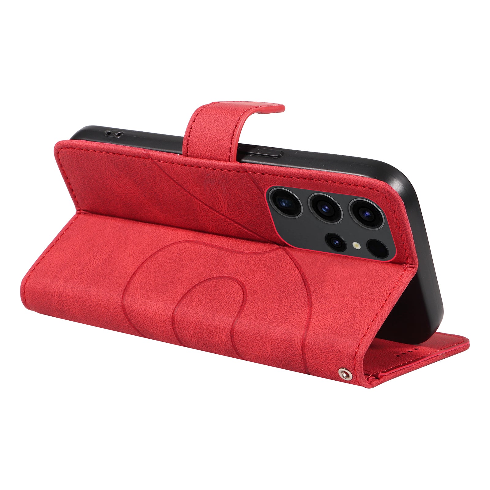 PU Leather Case for Samsung Galaxy S23 Ultra Scratch Proof Imprinted Stand Wallet Shell Phone Cover