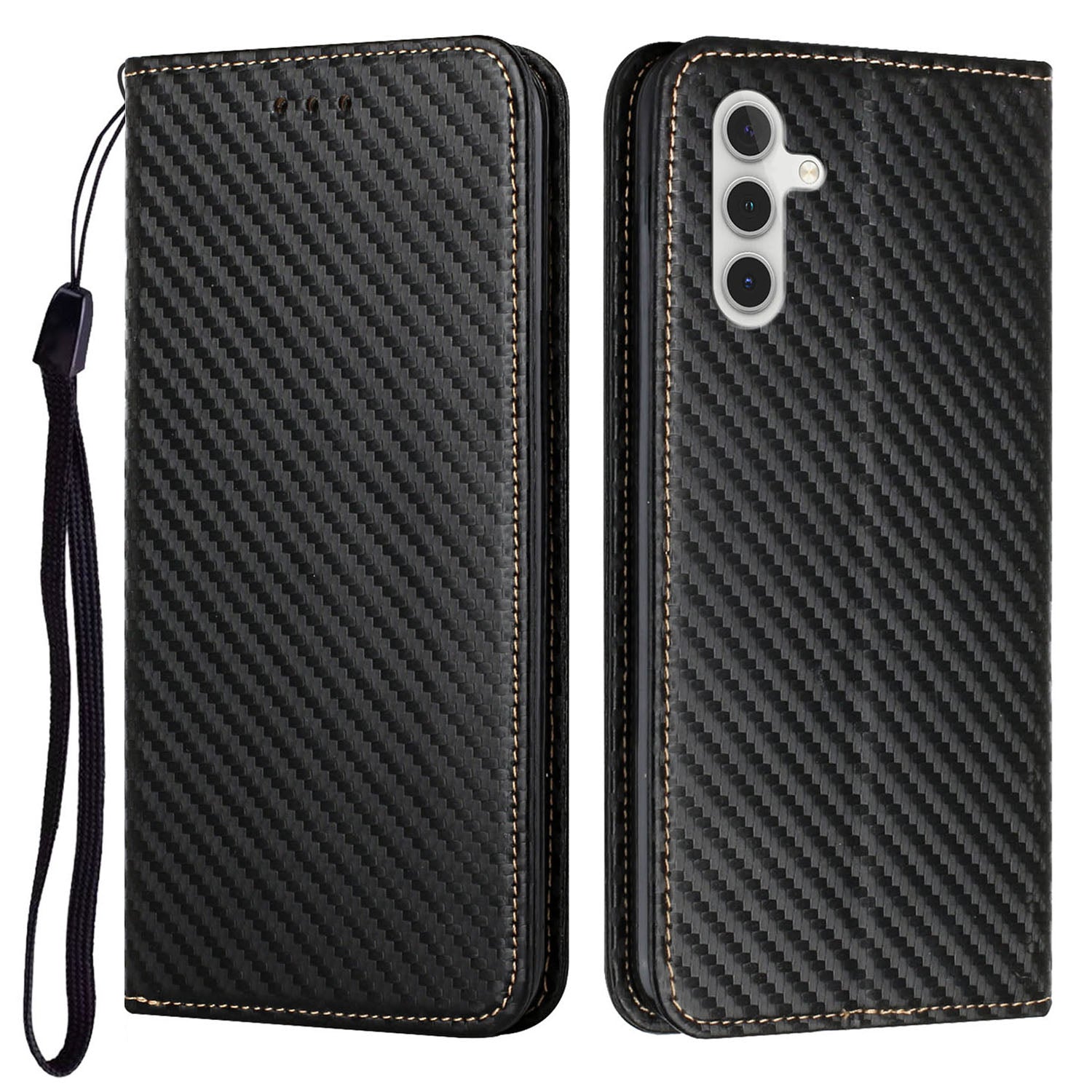 For Samsung Galaxy S23 FE Carbon Fiber Texture Leather Wallet Case Stand Phone Cover