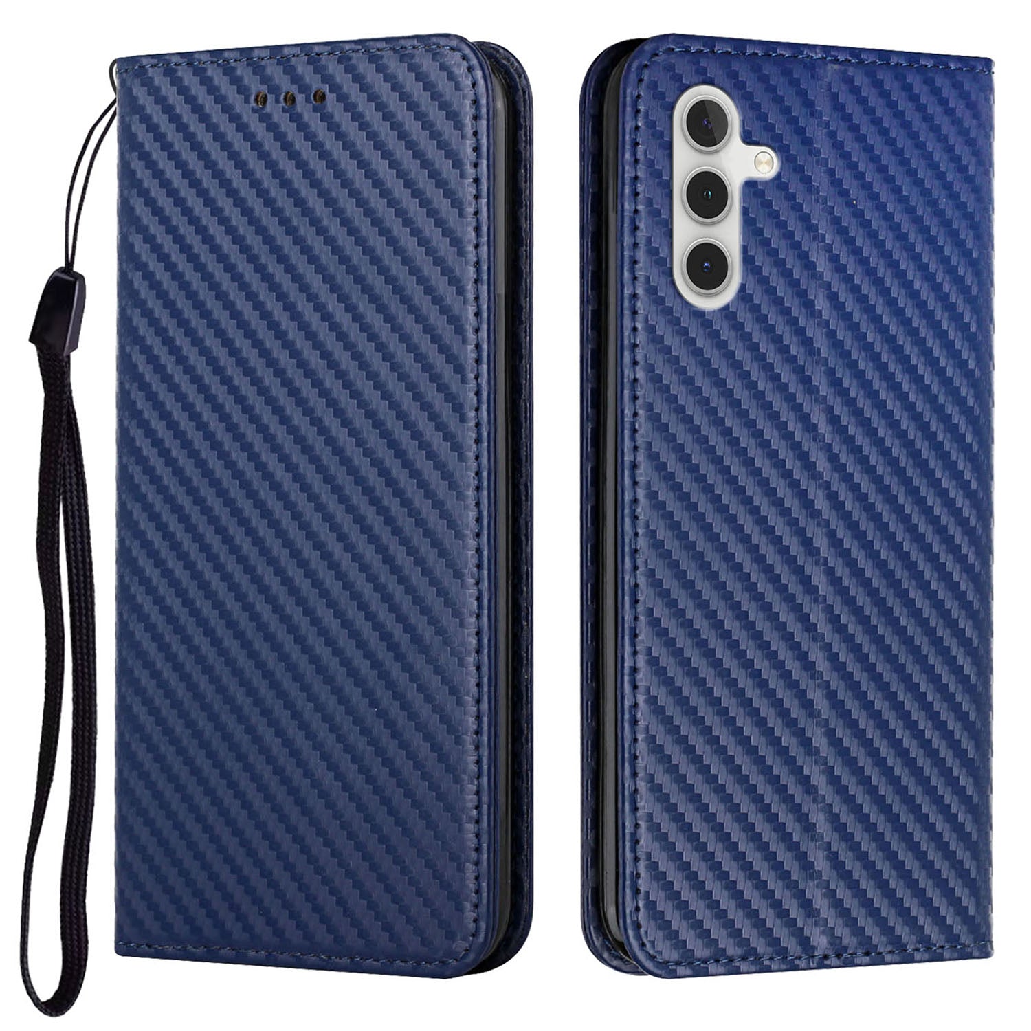 For Samsung Galaxy S23 FE Carbon Fiber Texture Leather Wallet Case Stand Phone Cover