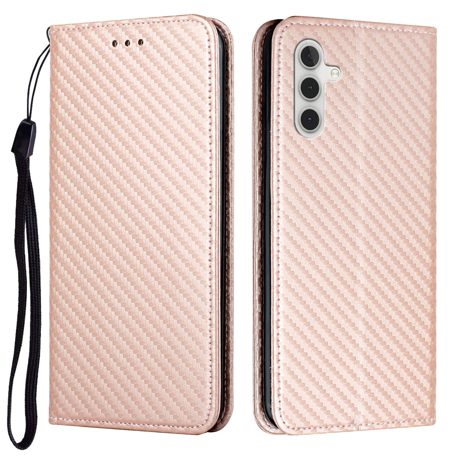 For Samsung Galaxy S23 FE Carbon Fiber Texture Leather Wallet Case Stand Phone Cover