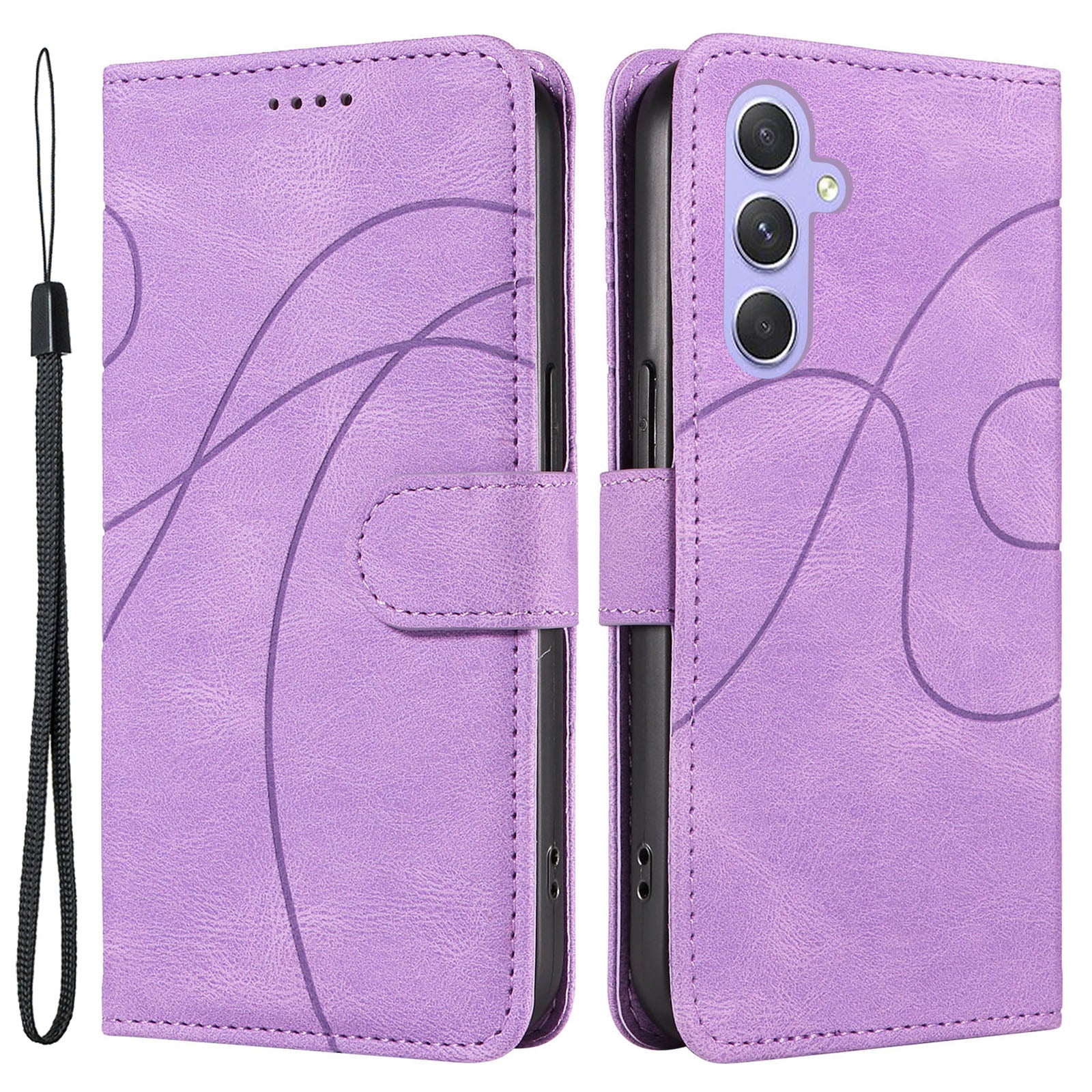 For Samsung Galaxy A54 5G Imprinted Leather Wallet Phone Cover Shockproof Stand Case