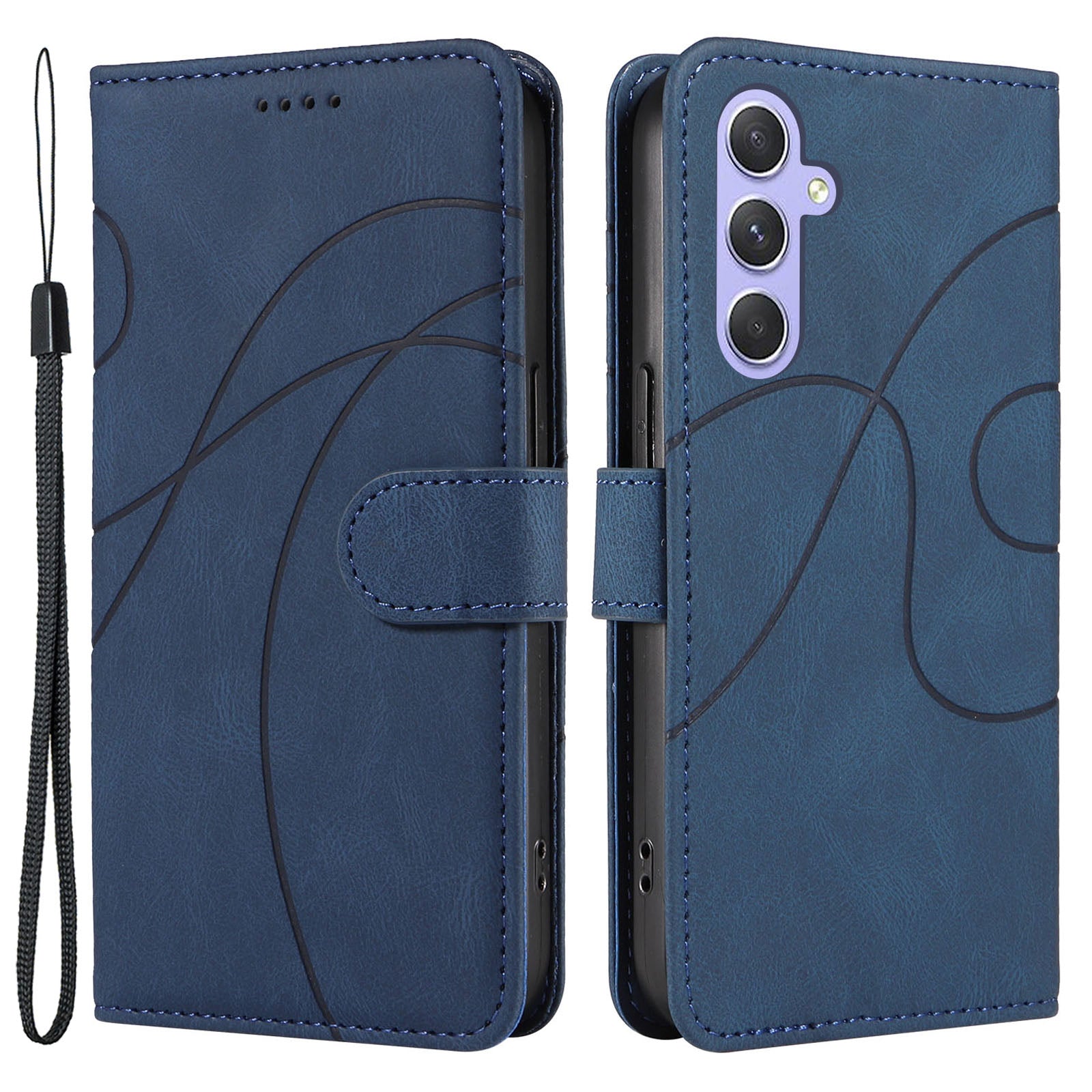 For Samsung Galaxy A54 5G Imprinted Leather Wallet Phone Cover Shockproof Stand Case