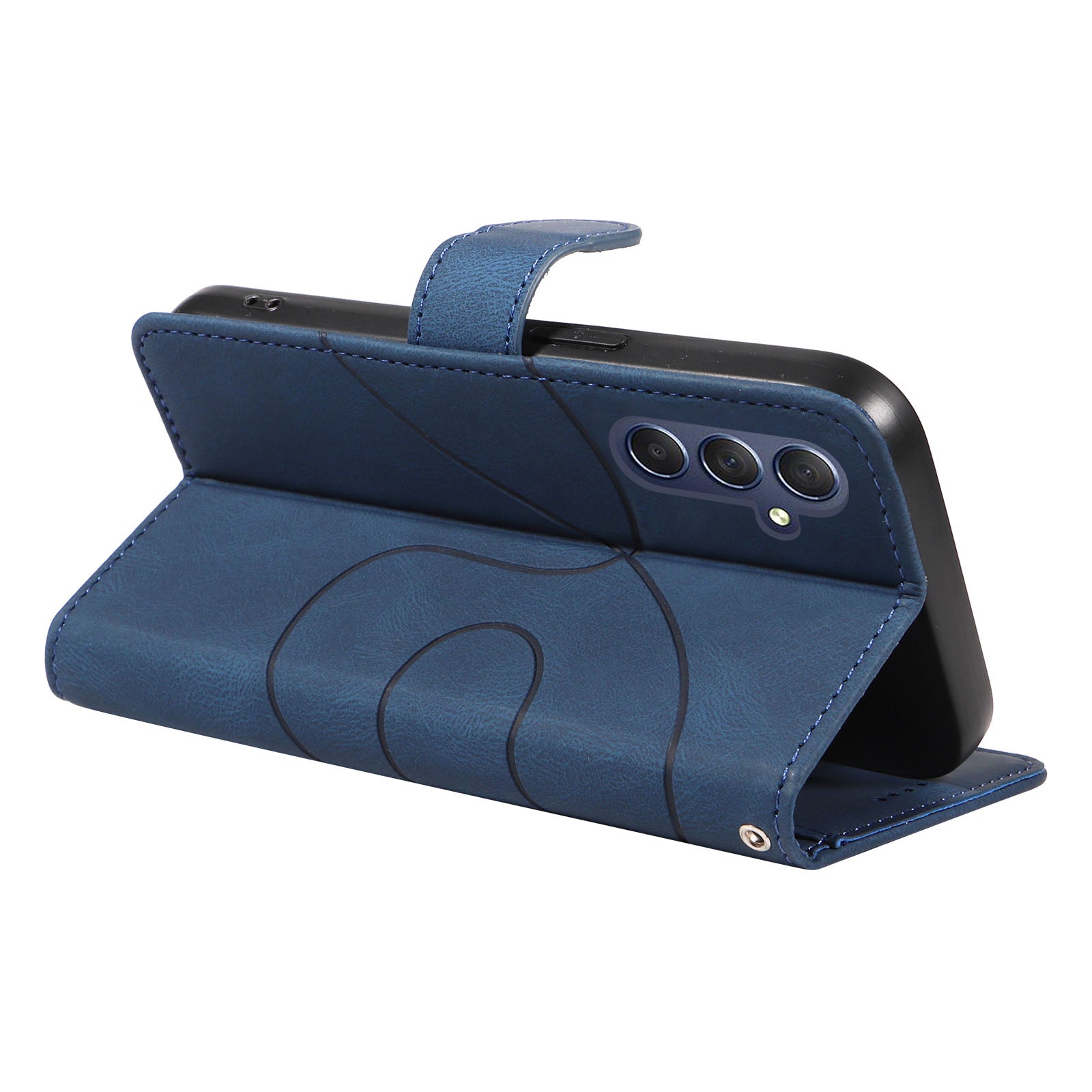For Samsung Galaxy M54 5G F54 5G PU Leather Stand Cover Lines Imprint Wallet Phone Case
