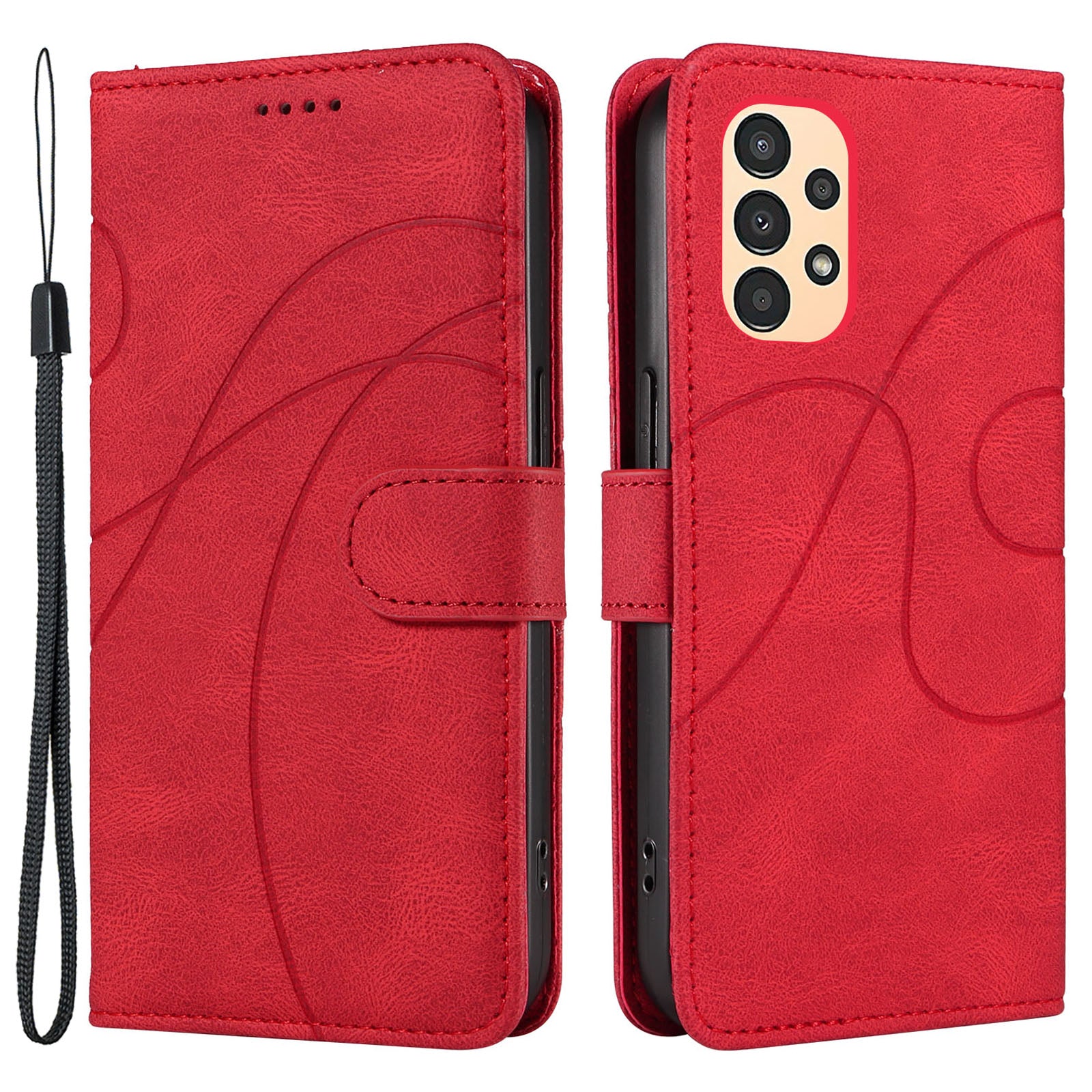 For Samsung Galaxy A13 4G 5G Wallet Phone Cover PU Leather Imprinted Line Case with Stand