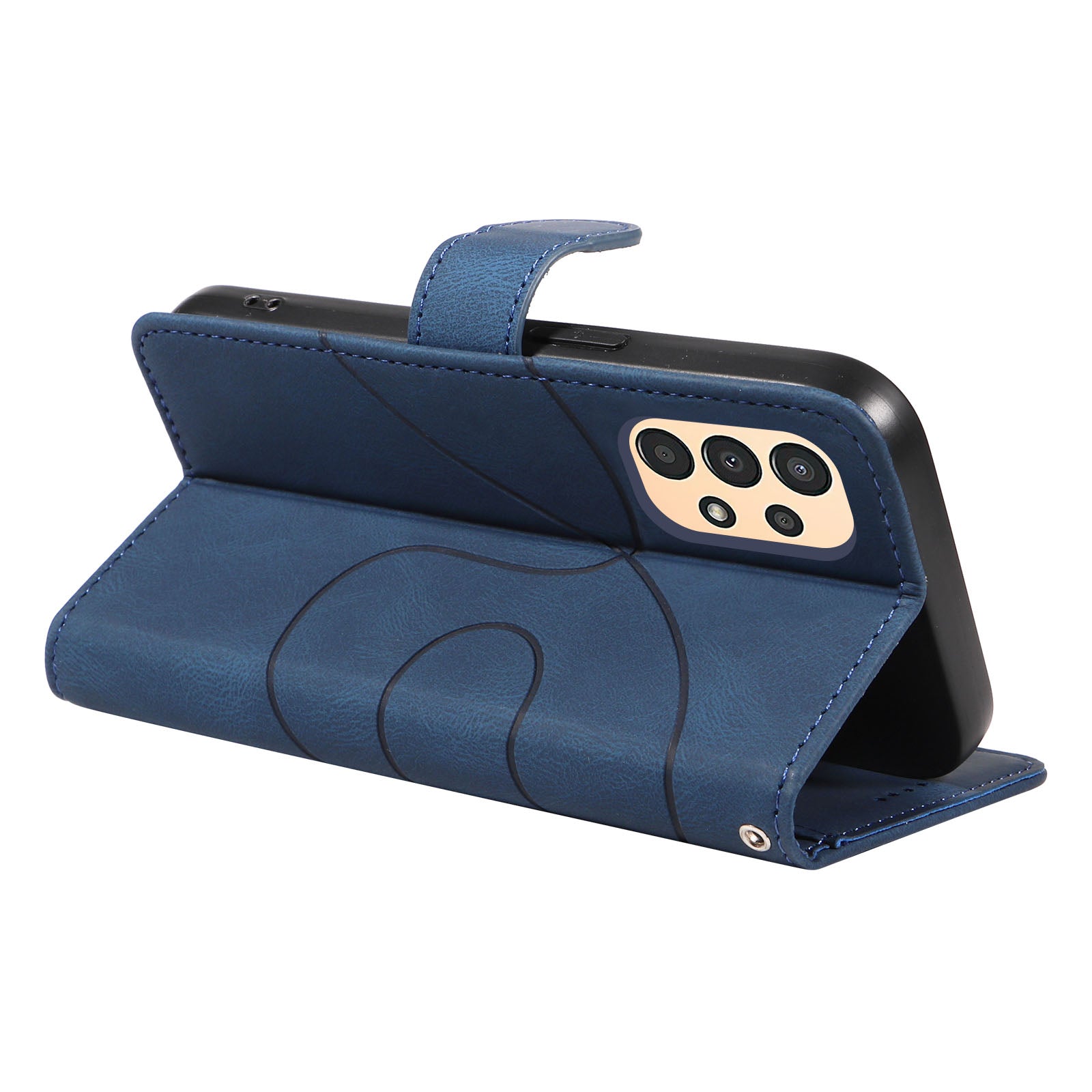 For Samsung Galaxy A13 4G 5G Wallet Phone Cover PU Leather Imprinted Line Case with Stand
