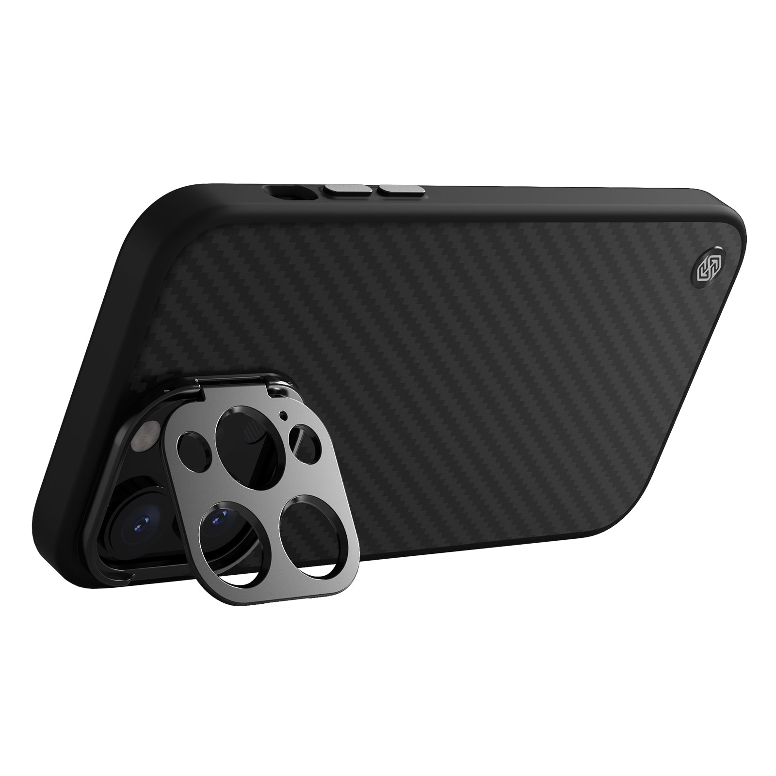 NILLKIN Carboprof Case for iPhone 14 Pro TPU Aramid Fiber Camera Kickstand Phone Cover Compatible with MagSafe