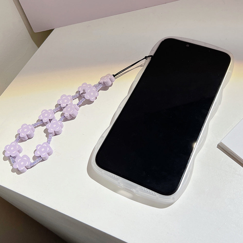 Oil Painting Pattern TPU Phone Shell For iPhone 12 Pro Clear Mobile Phone Case with Flower Decor Hand Strap