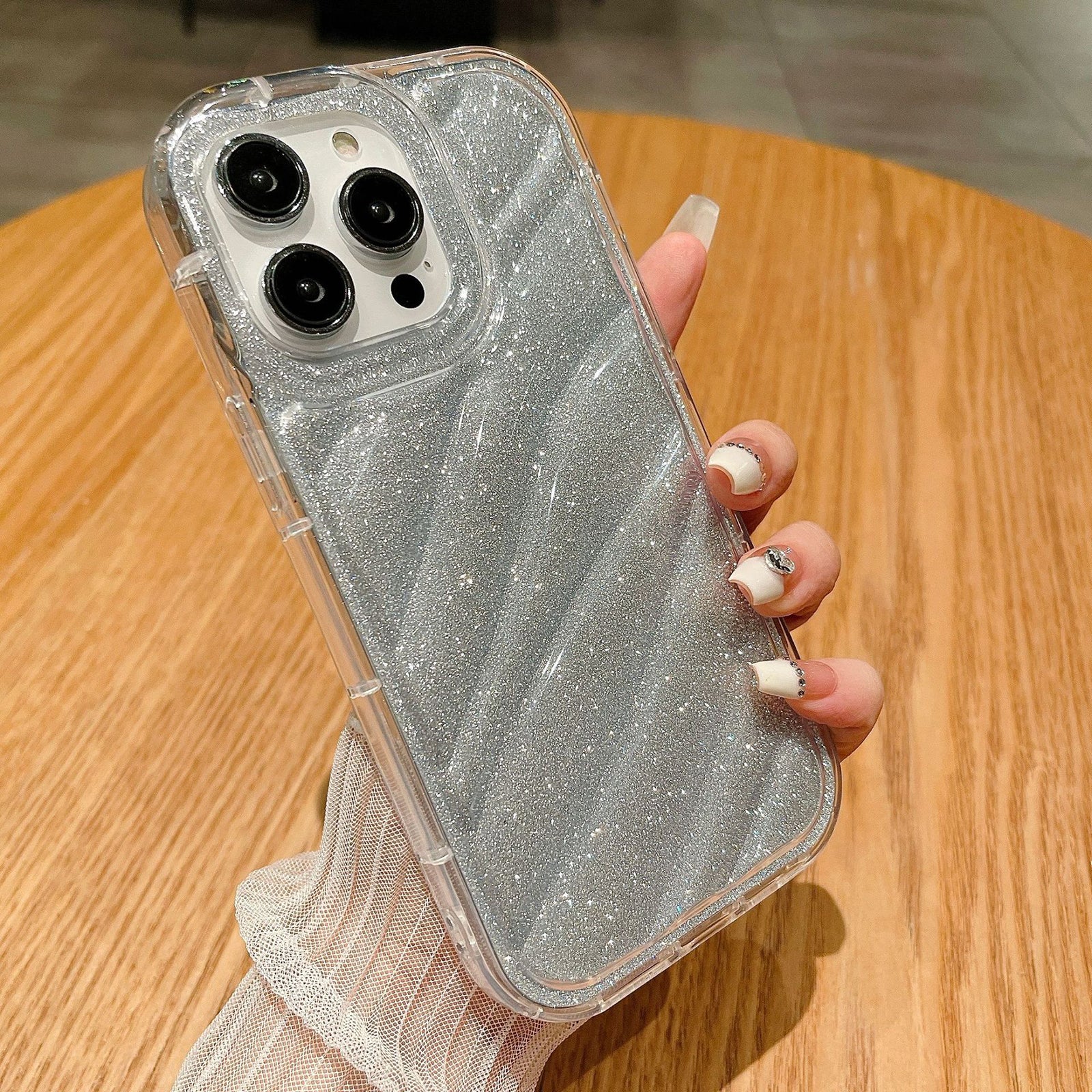 For iPhone 12 Pro TPU Phone Case Interior Twill Texture Shock Absorption Cover