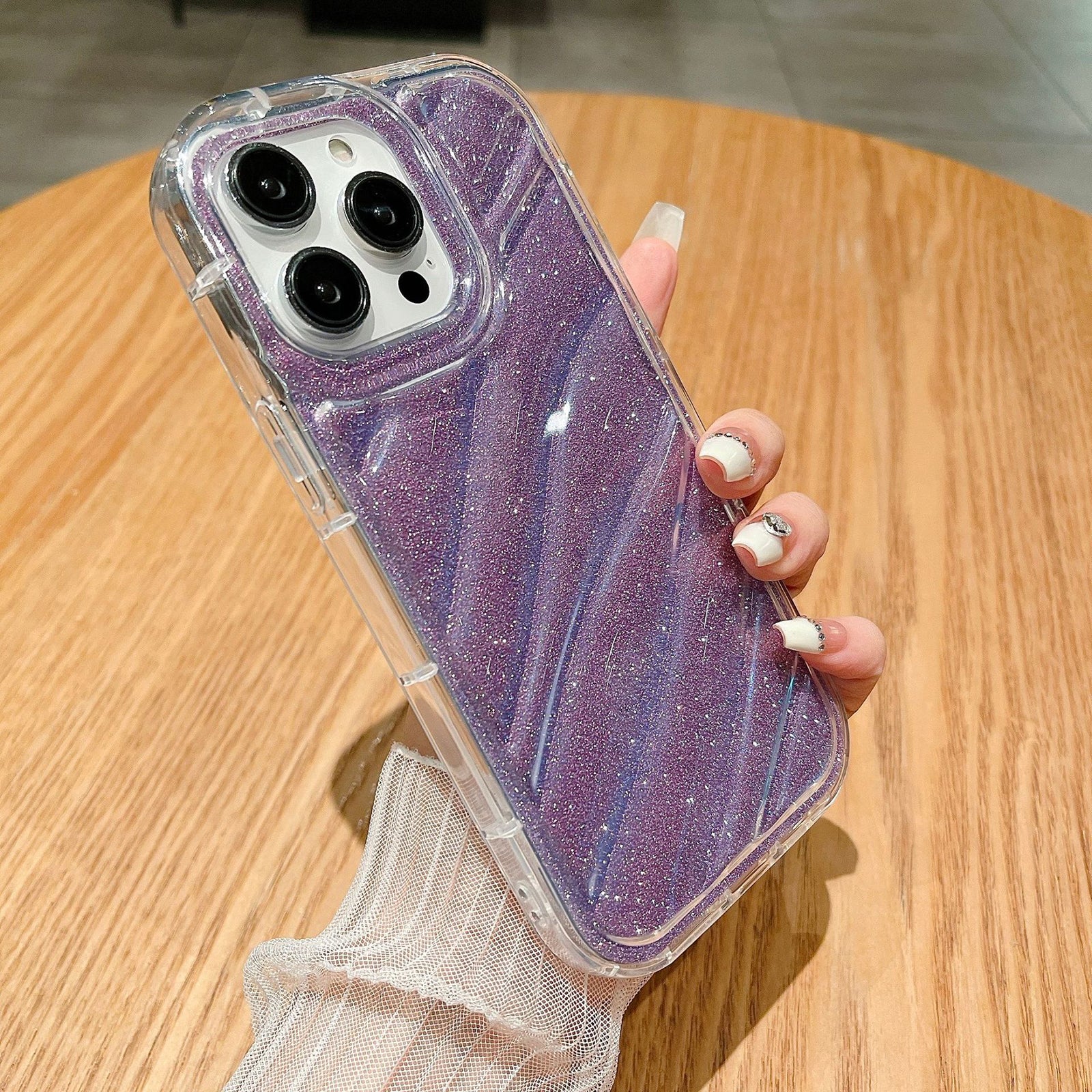 For iPhone 12 Pro TPU Phone Case Interior Twill Texture Shock Absorption Cover