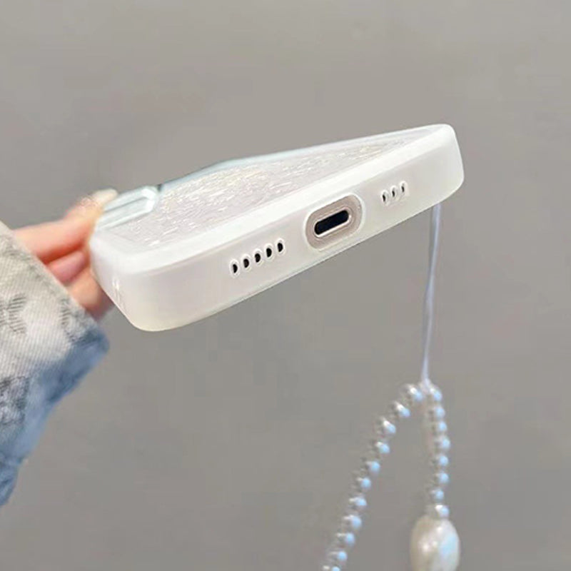 Til iPhone 14 Pro Håndstrop TPU-telefontaske Støvtæt hjertedekor til smartphone-cover Shell