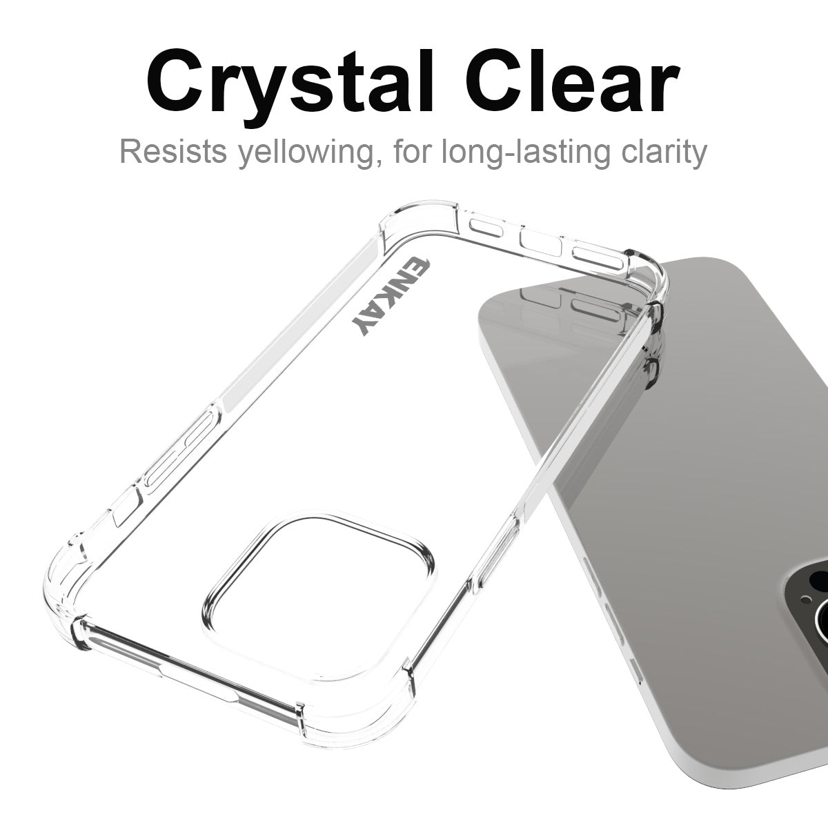 ENKAY HAT PRINCE For iPhone 14 Pro Max Anti-slip Phone Case Clear TPU Cover with High Aluminium-silicon Glass Screen Film
