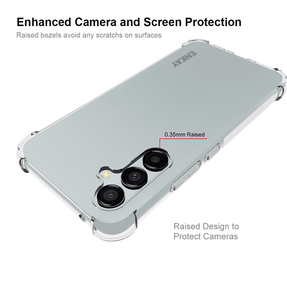 ENKAY HAT PRINCE Pro Samsung Galaxy A54 5G TPU pouzdro Průhledný kryt na telefon s vysoce hliníkovo-silikonovou skleněnou fólií