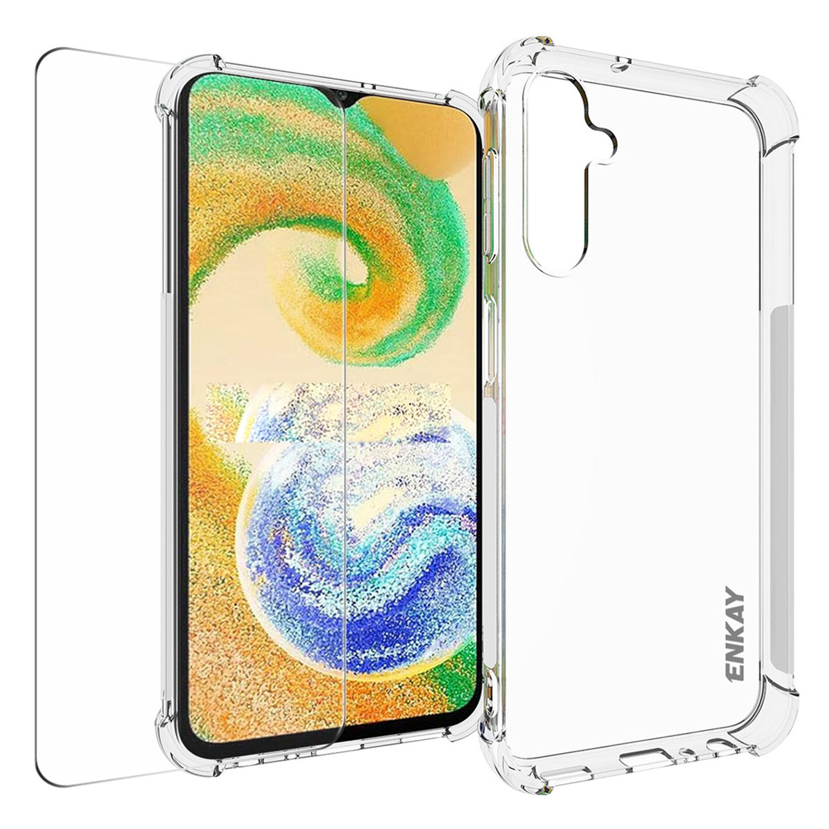 ENKAY HAT PRINCE For Samsung Galaxy A24 4G Phone Case Clear TPU Cover with High Aluminium-silicon Glass Screen Film