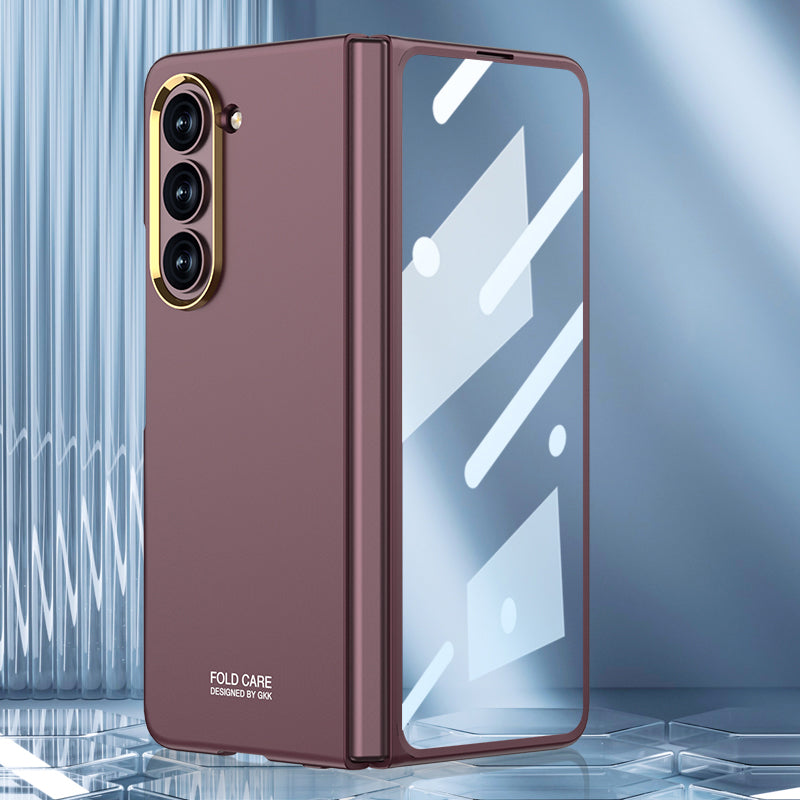 GKK For Samsung Galaxy Z Fold5 5G Shockproof Case Hard PC Phone Case with Tempered Glass Film
