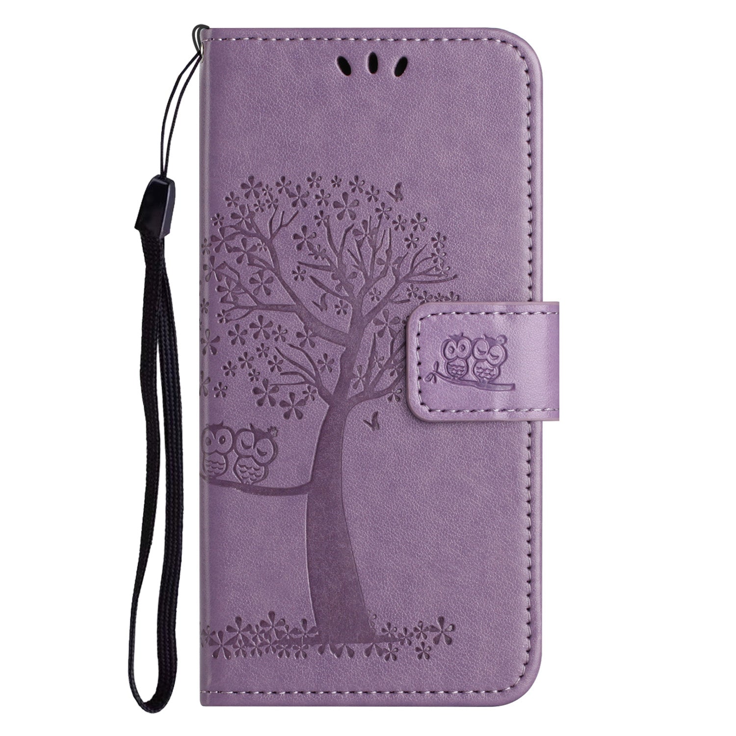 PU Leather Wallet Case for Samsung Galaxy A25 5G Owl Tree Imprinted Foldable Stand Phone Cover