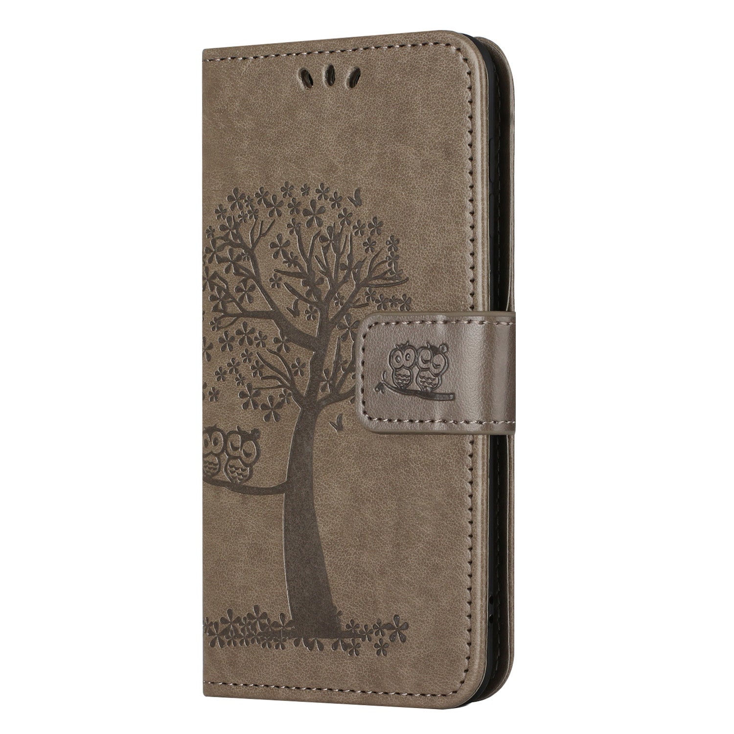 PU Leather Wallet Case for Samsung Galaxy A25 5G Owl Tree Imprinted Foldable Stand Phone Cover