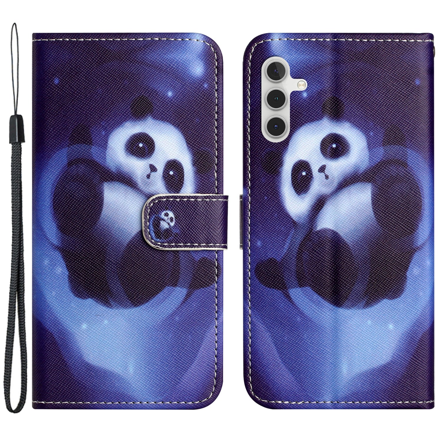Til Samsung Galaxy A25 5G 3D-mønsterudskrivning telefonetui PU læder pungholder cover