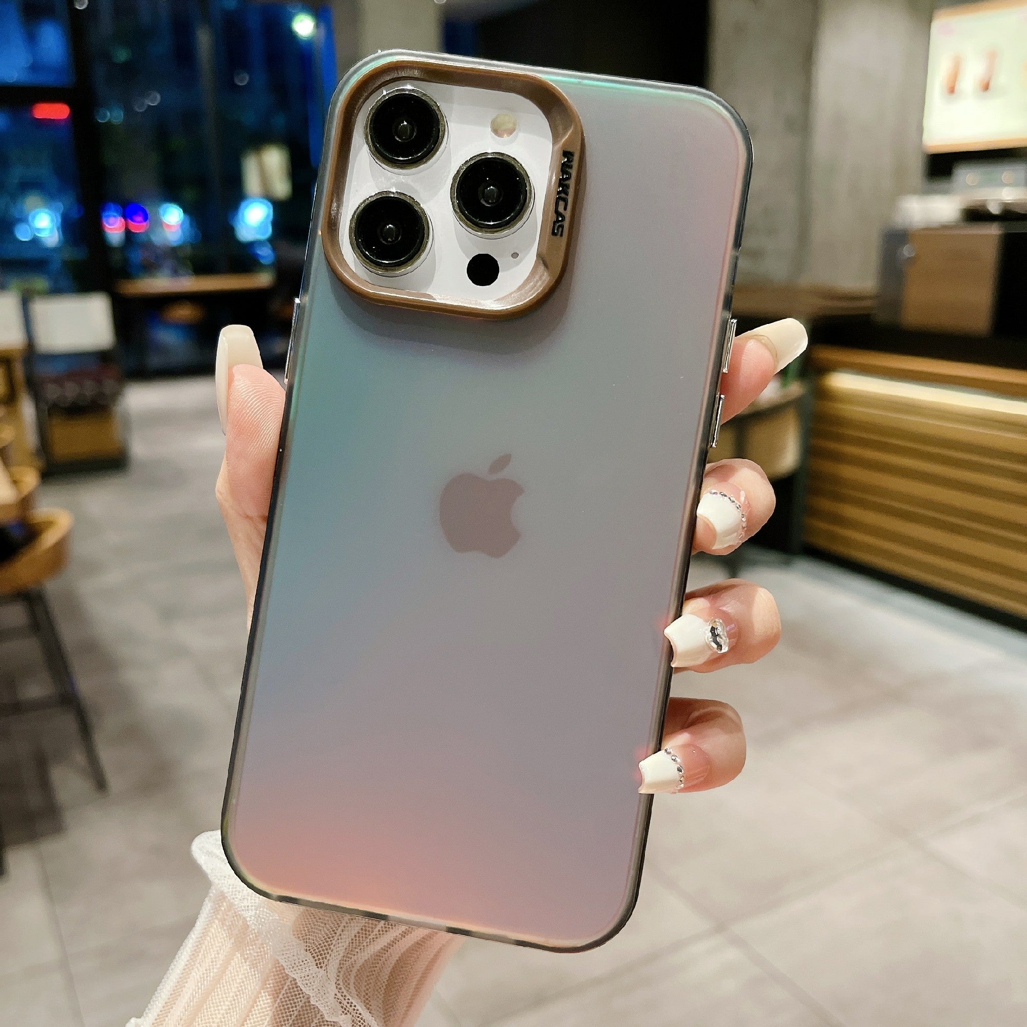 Acrylic TPU Shockproof Case for iPhone 15 Pro Max Anti-Drop Gradient Color Phone Cover