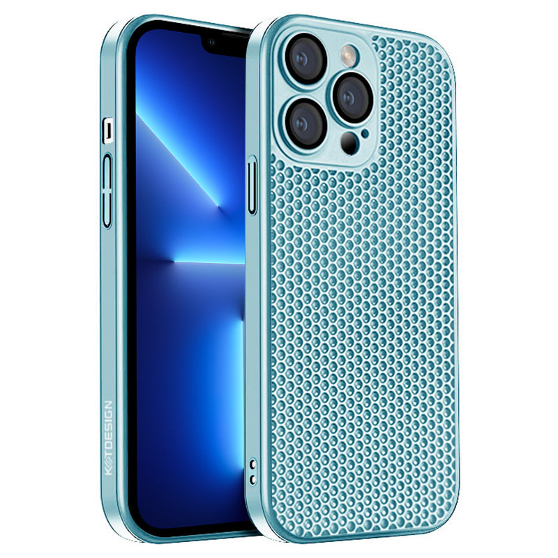 KSTDESIGN Icenets Series Heat Dissipation Cover for iPhone 13 Pro 6.1 inch Hard PC Phone Case with Lens Film