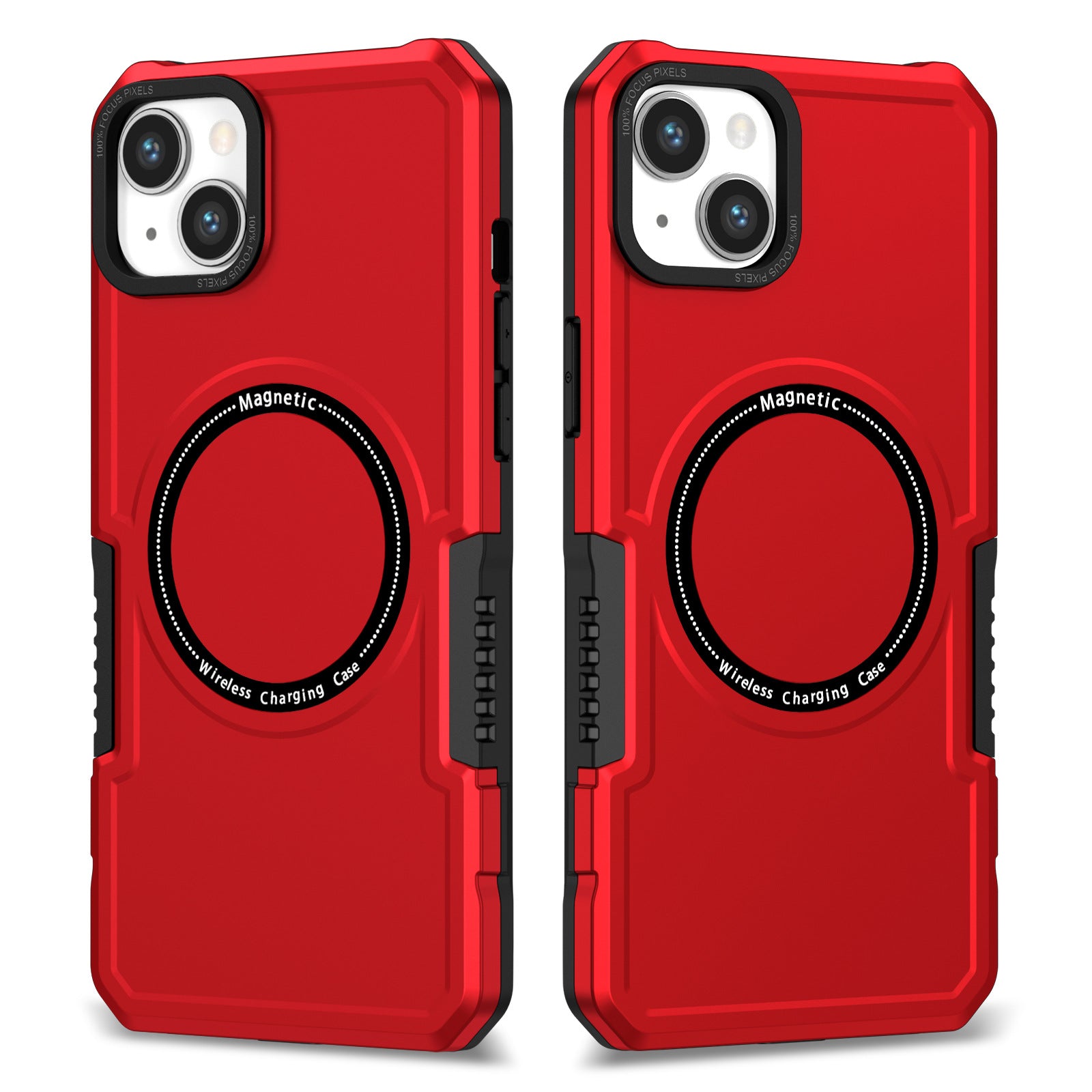 For iPhone 15 Magnetic Phone Case Compatible with Magsafe PC TPU Anti-Fall Protective Cover