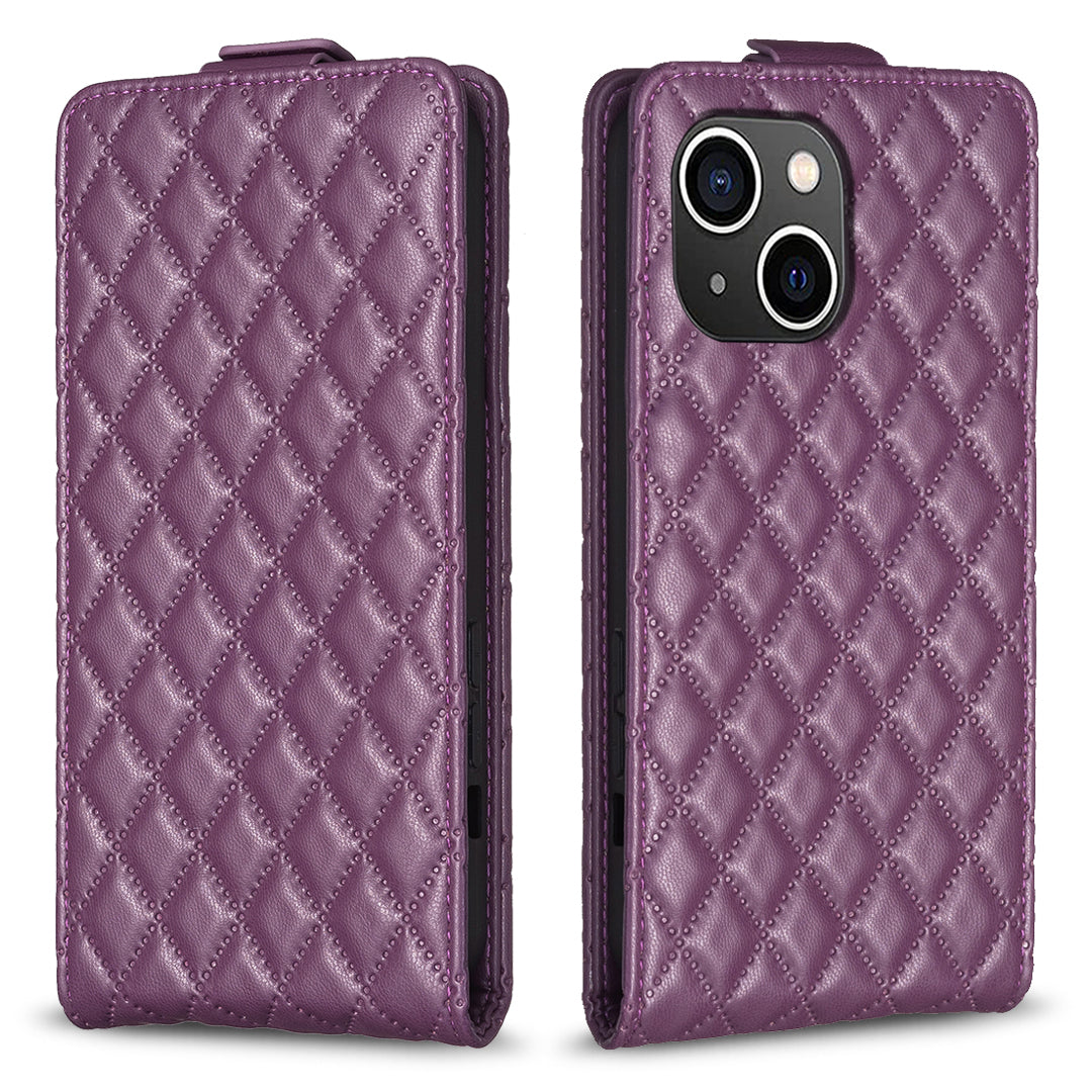 BF Style-30 Vertical Flip Shockproof Cover for iPhone 15 PU Leather Imprinted Phone Case