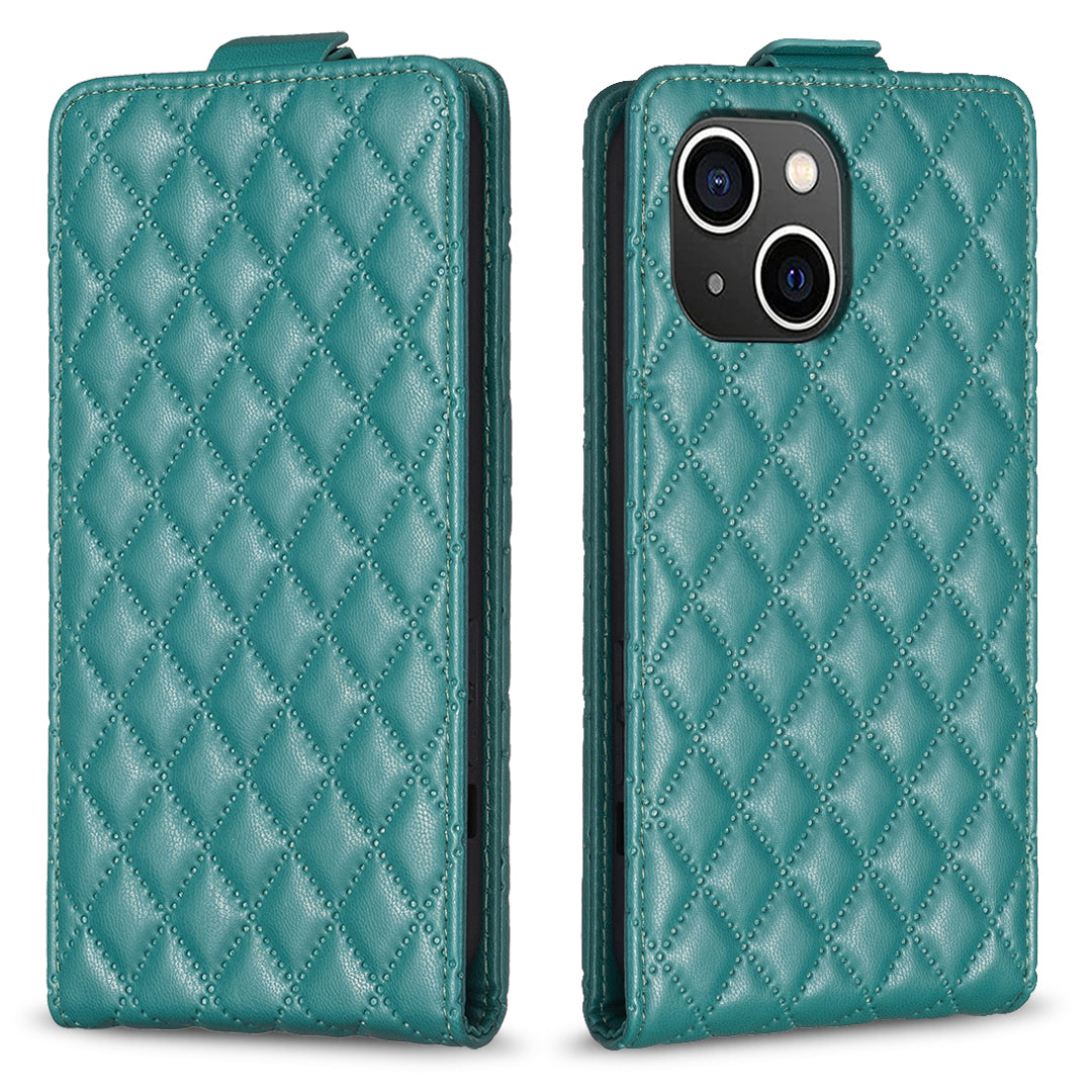 BF30 Vertical Flip Phone Case for iPhone 14 Plus Imprinted Leather Stand Cover with Card Slots