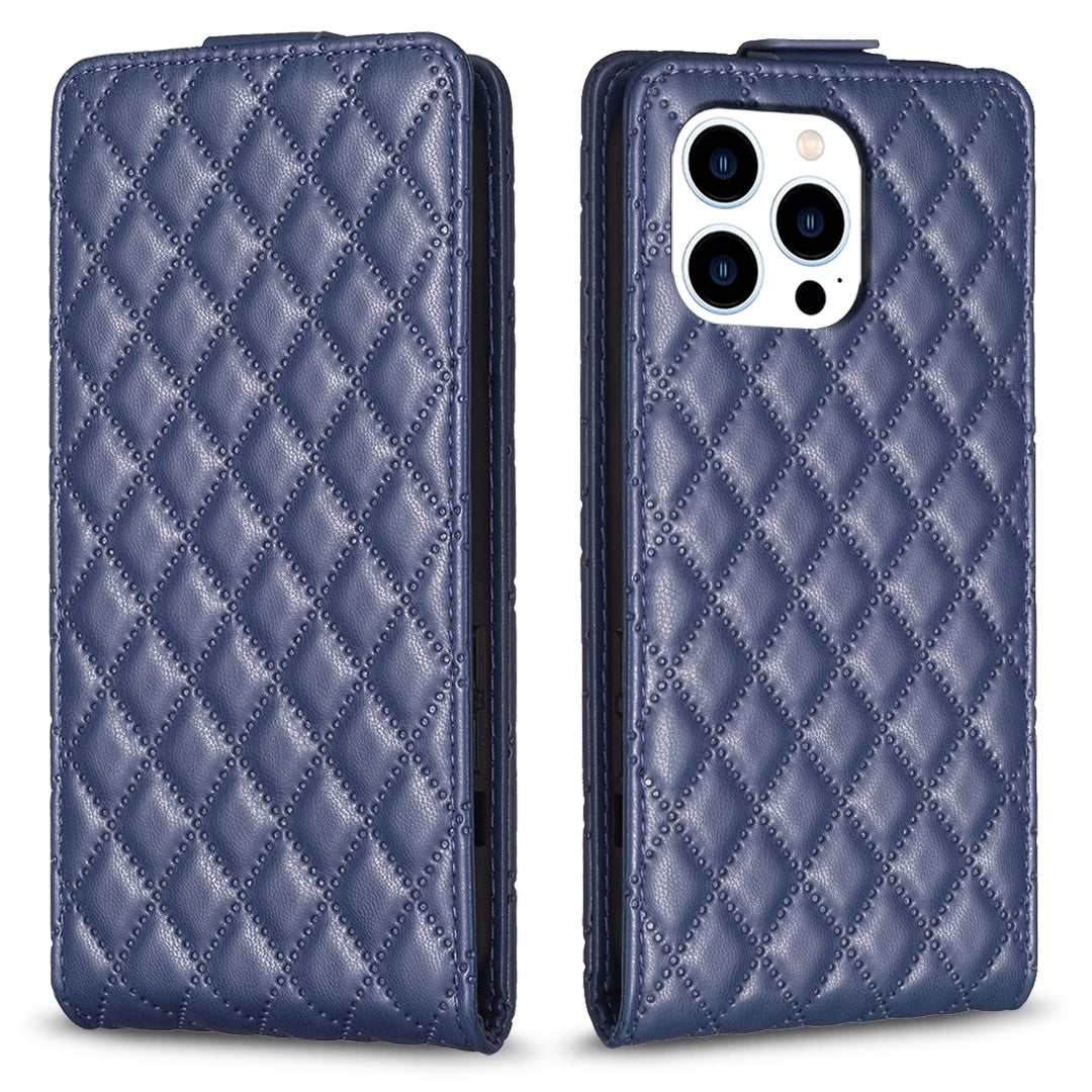 BF30 Phone Case for iPhone 14 Pro Max Imprinted Leather Vertical Flip Stand Cover with Card Slots