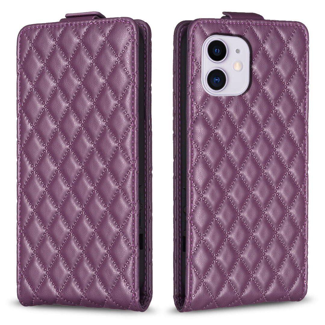 BF30 Phone Case for iPhone 11 Imprinted Leather Vertical Flip Card Holder Foldable Stand Cover