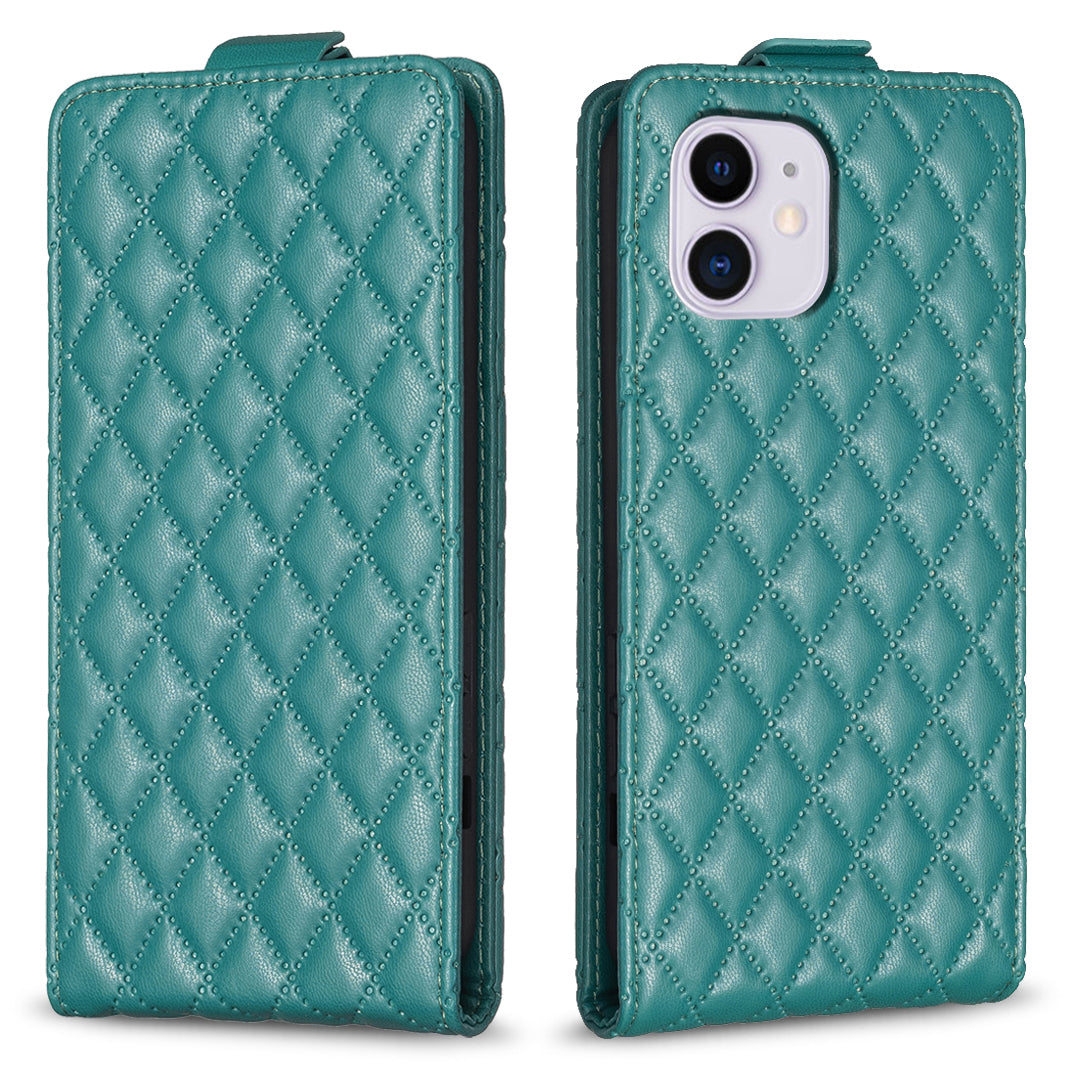 BF30 Phone Case for iPhone 11 Imprinted Leather Vertical Flip Card Holder Foldable Stand Cover