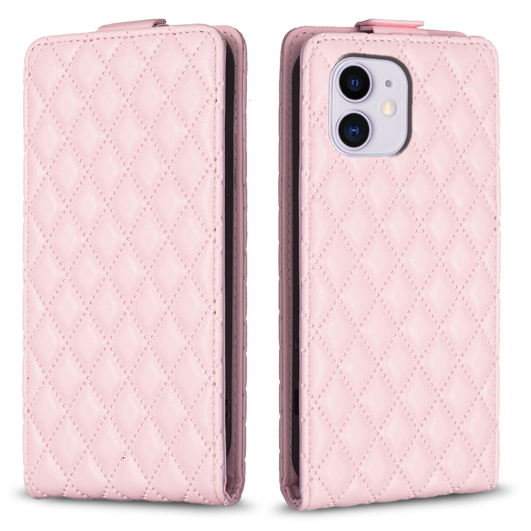 BF30 Phone Case for iPhone 11 Imprinted Leather Vertical Flip Card Holder Foldable Stand Cover