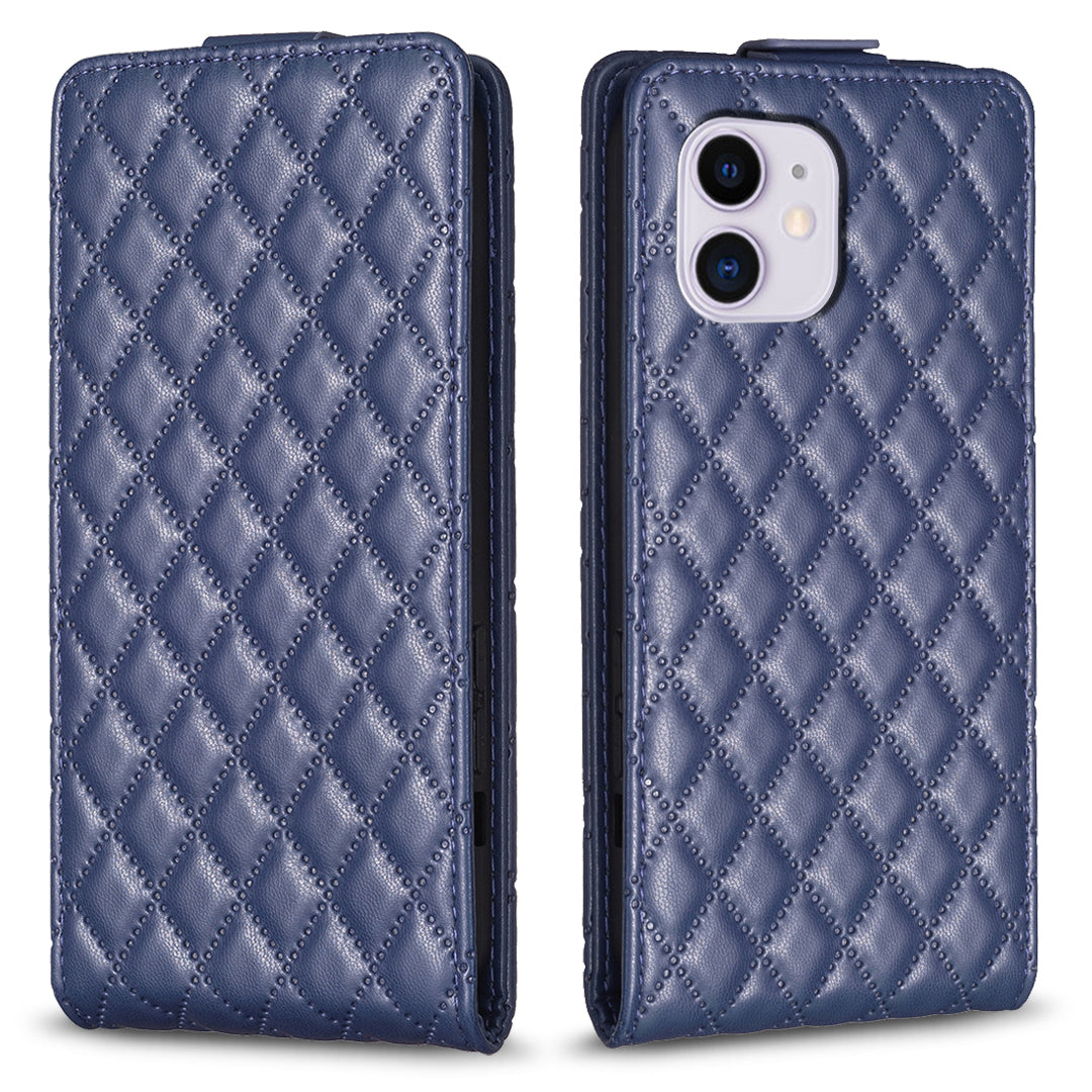 BF30 Phone Case for iPhone 11 Imprinted Leather Vertical Flip Card Holder Foldable Stand Cover