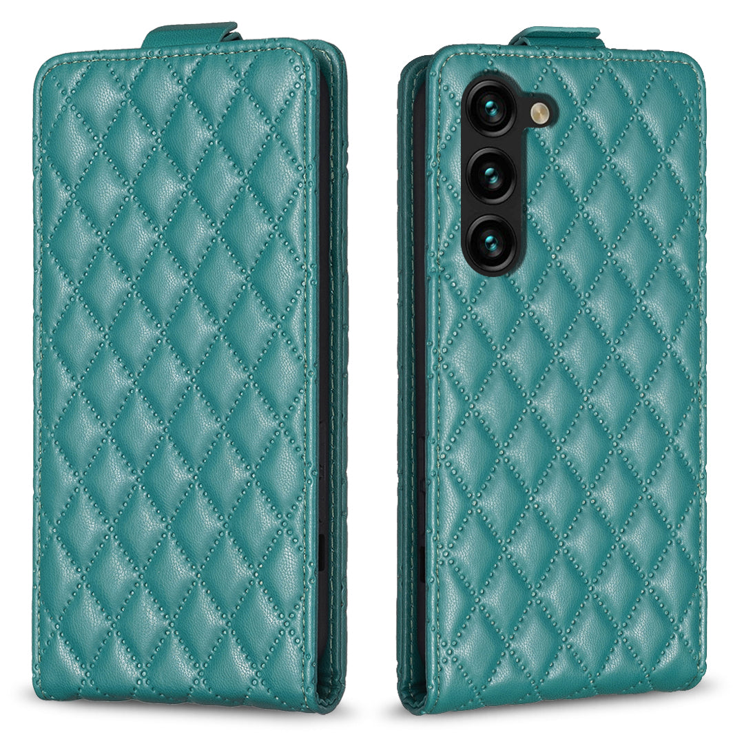 BF30 Shockproof Case for Samsung Galaxy S23 Vertical Flip Stand Card Slots Imprinted Leather Phone Cover