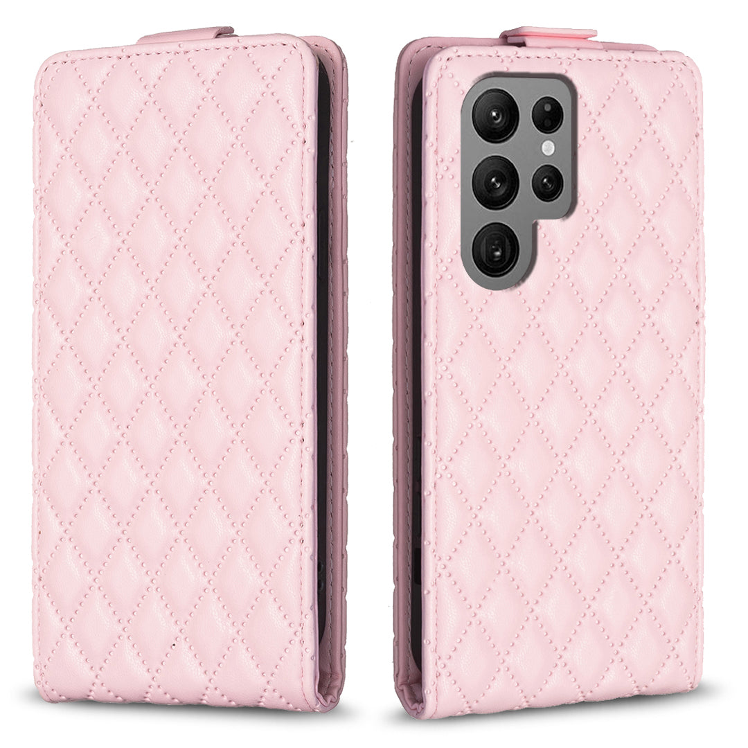 BF30 Drop-proof Case for Samsung Galaxy S23 Ultra Vertical Flip Stand Card Slots Imprinted Leather Phone Cover