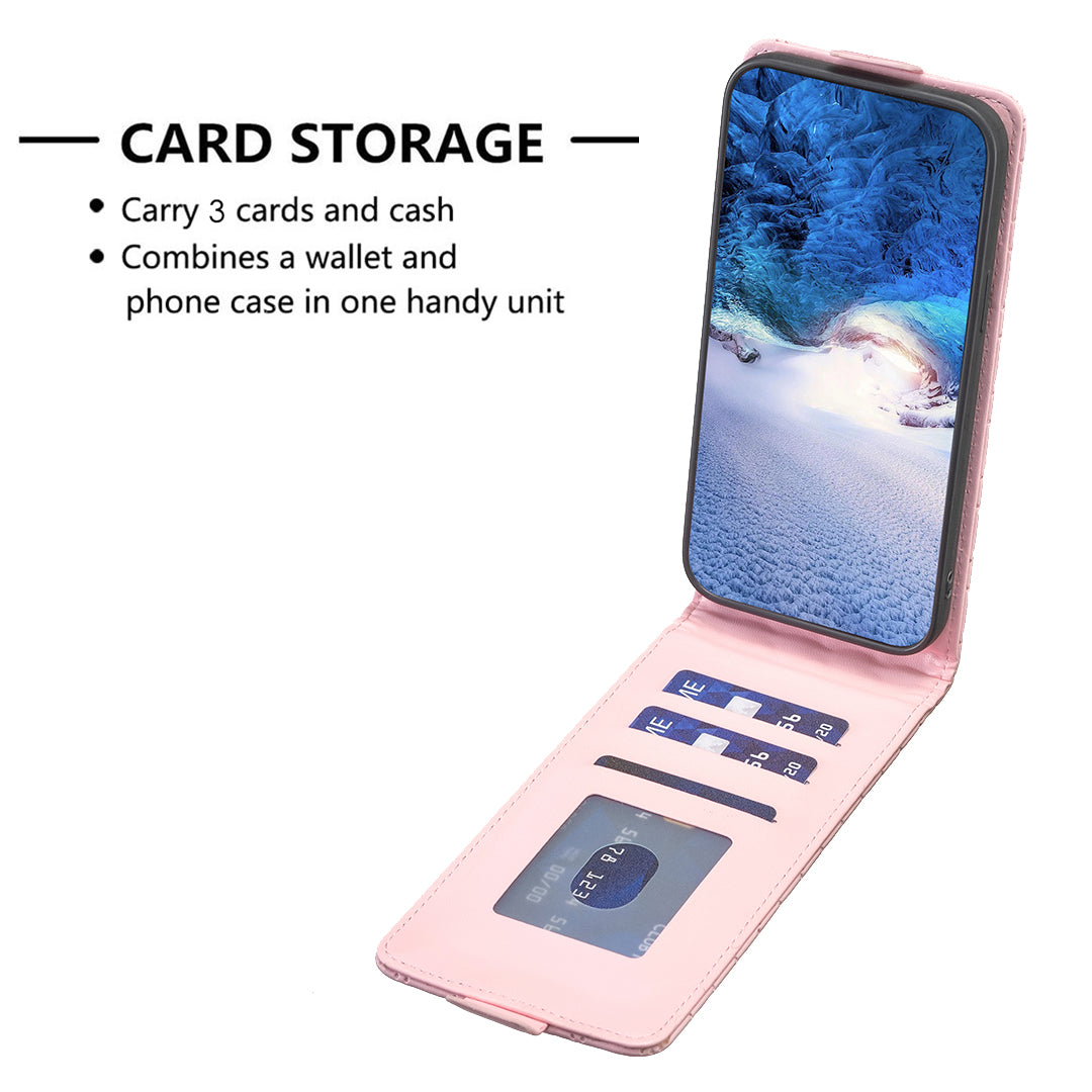 BF30 For Samsung Galaxy A32 4G (EU Version) Vertical Flip Card Holder Phone Case Rhombus Imprinted Leather Cover