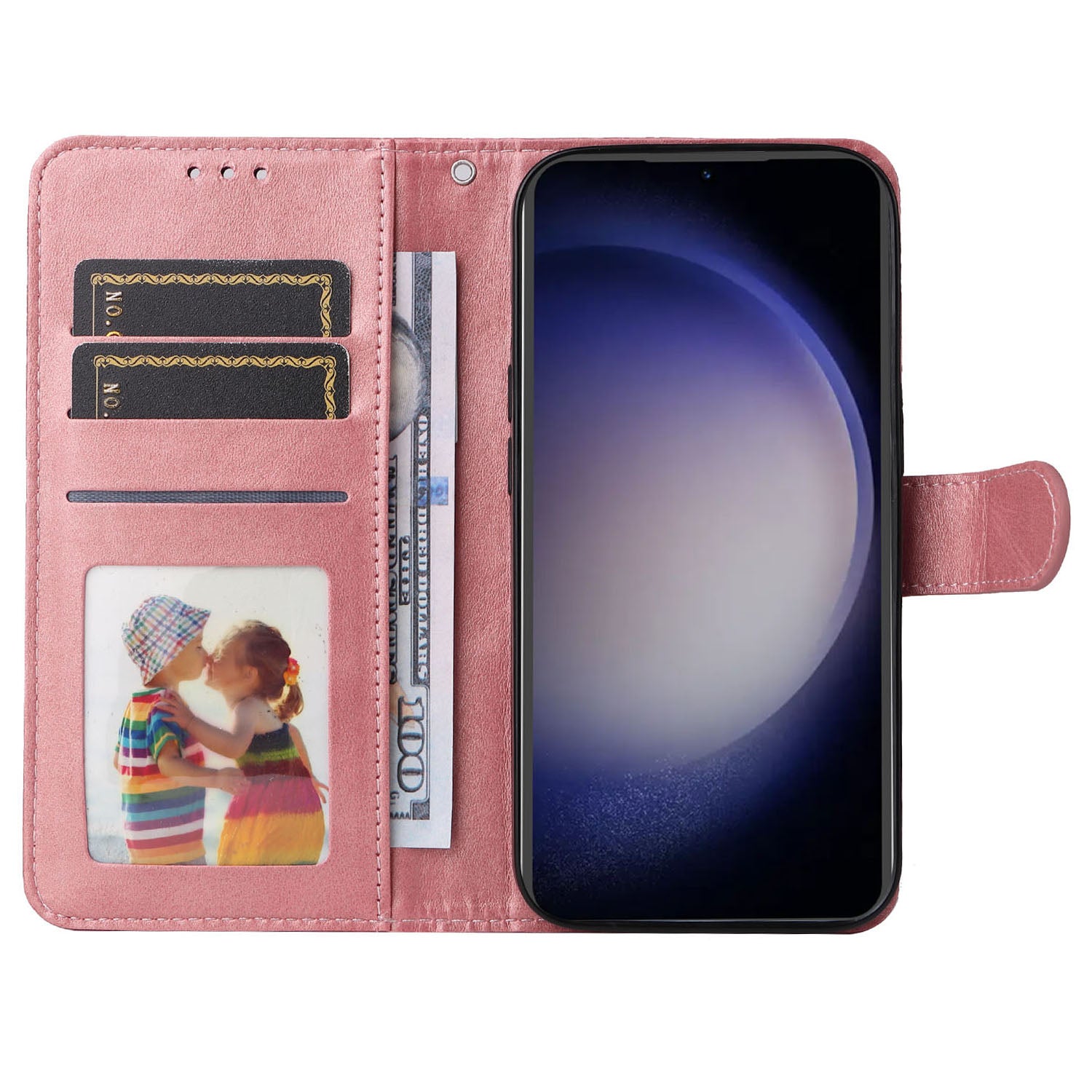 For Samsung Galaxy S23 FE Shockproof Flip Phone Shell PU Leather Wallet Phone Case Stand Calf Texture Cover