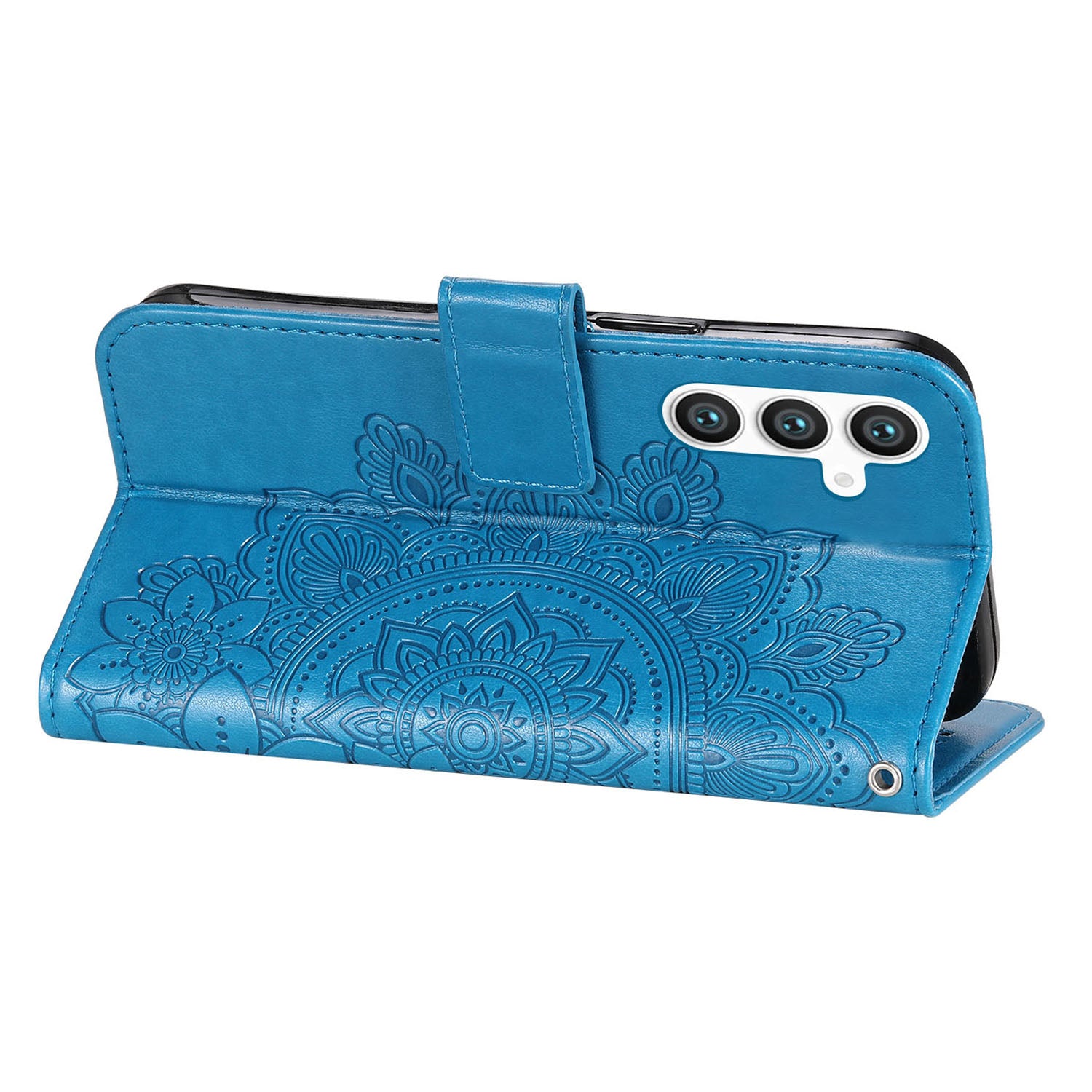 For Samsung Galaxy S23 FE Stand Wallet Imprinted Flower PU Leather Cover Mobile Phone Shell Phone Case