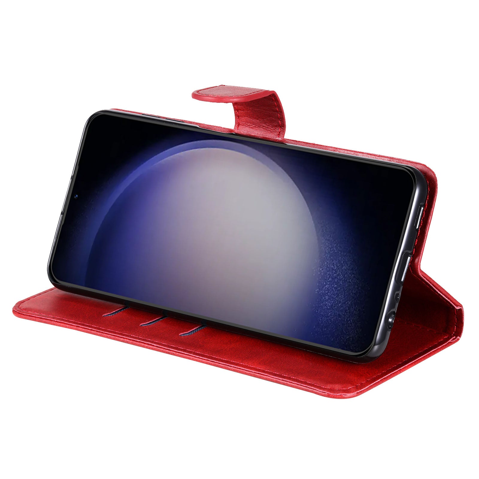 For Samsung Galaxy S23 FE Zipper Pocket Wallet Foldable Stand Anti-Scratch Calf Texture Phone Case Cell Phone Cover