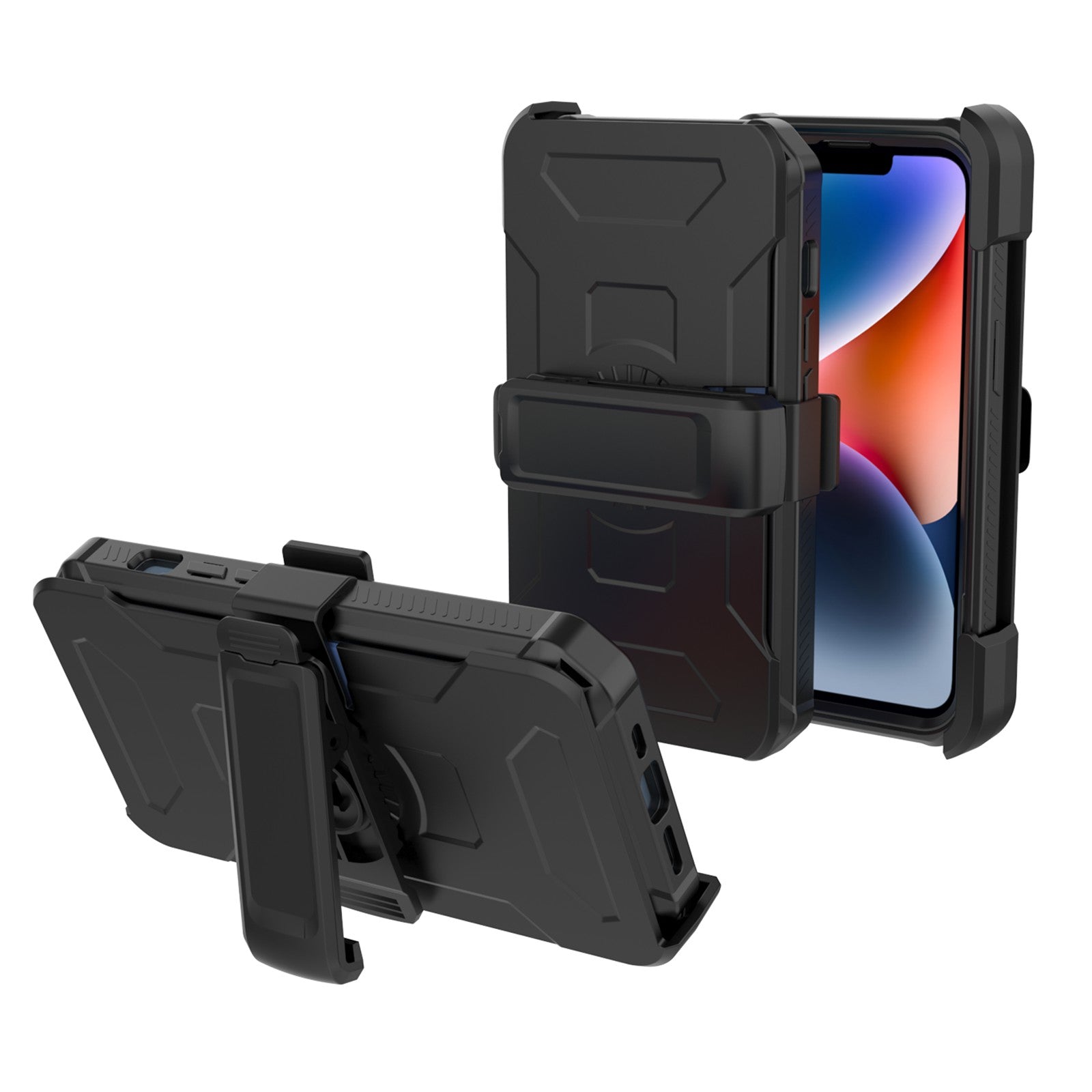 For iPhone 14 Invisible Kickstand Phone Case TPU PC Anti-Slip Protective Cover