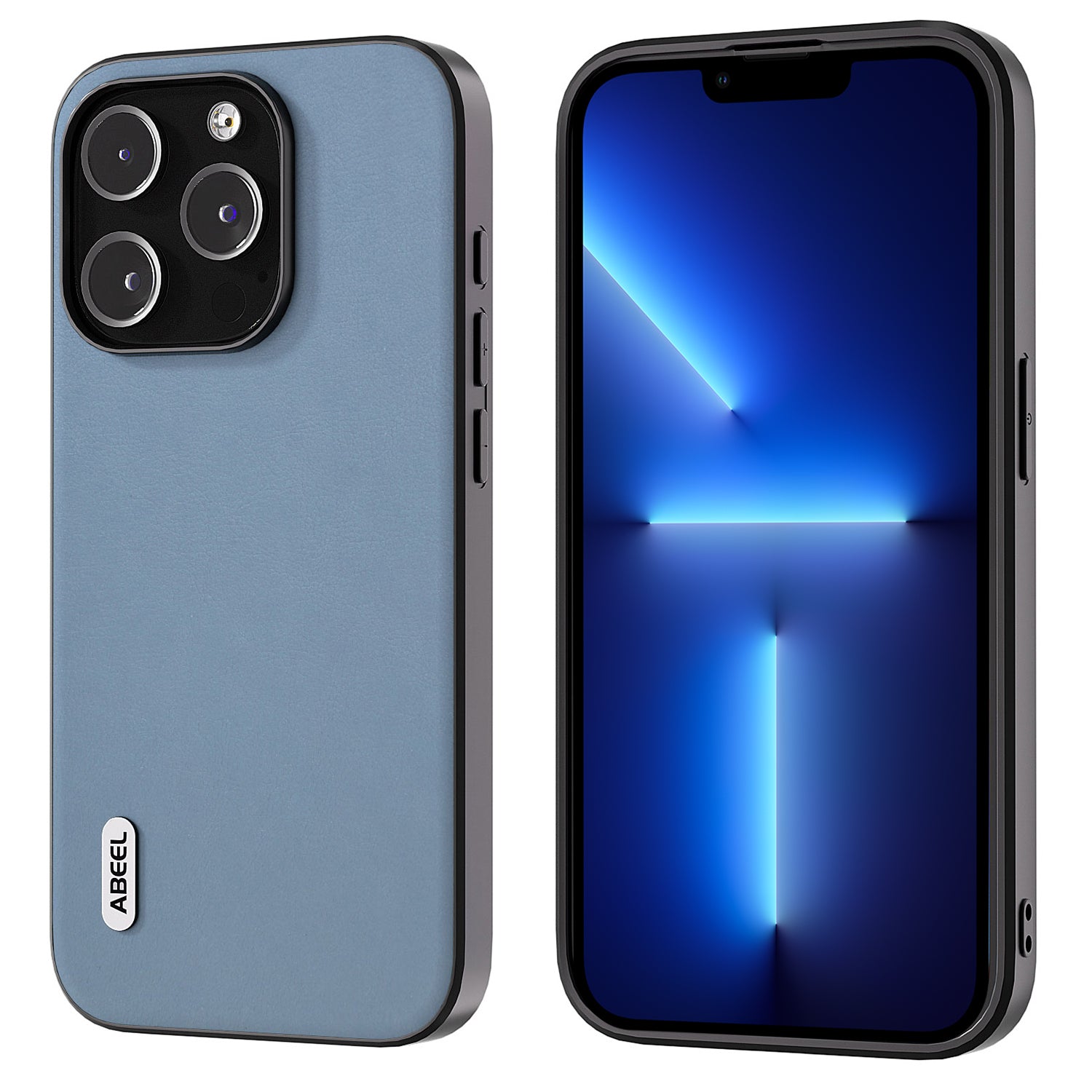 ABEEL Protective Case for iPhone 13 Pro Max 6.7 inch Textured PU Leather Soft TPU Phone Cover
