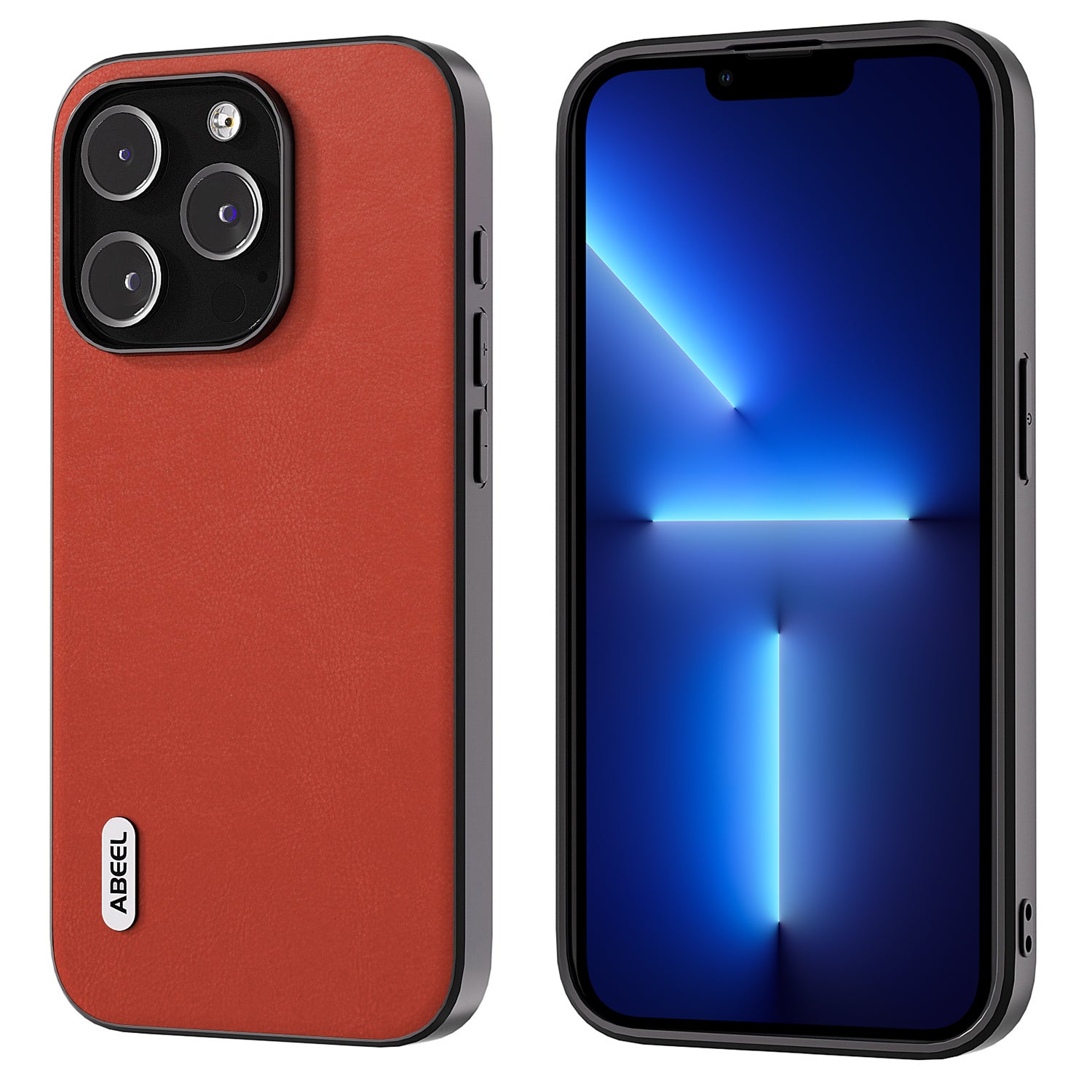ABEEL Protective Case for iPhone 13 Pro Max 6.7 inch Textured PU Leather Soft TPU Phone Cover