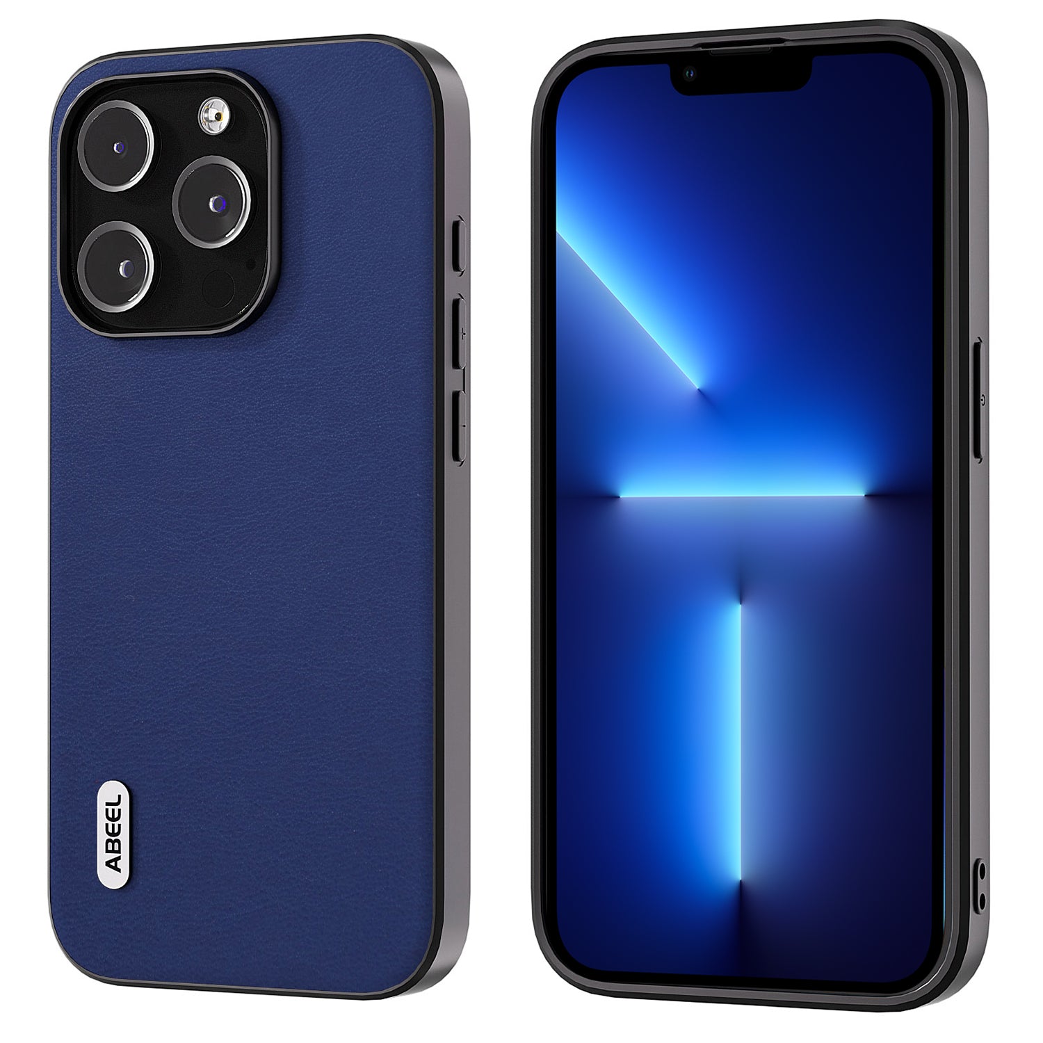 ABEEL Protective Case for iPhone 13 Pro Max 6.7 inch Textured PU Leather Soft TPU Phone Cover