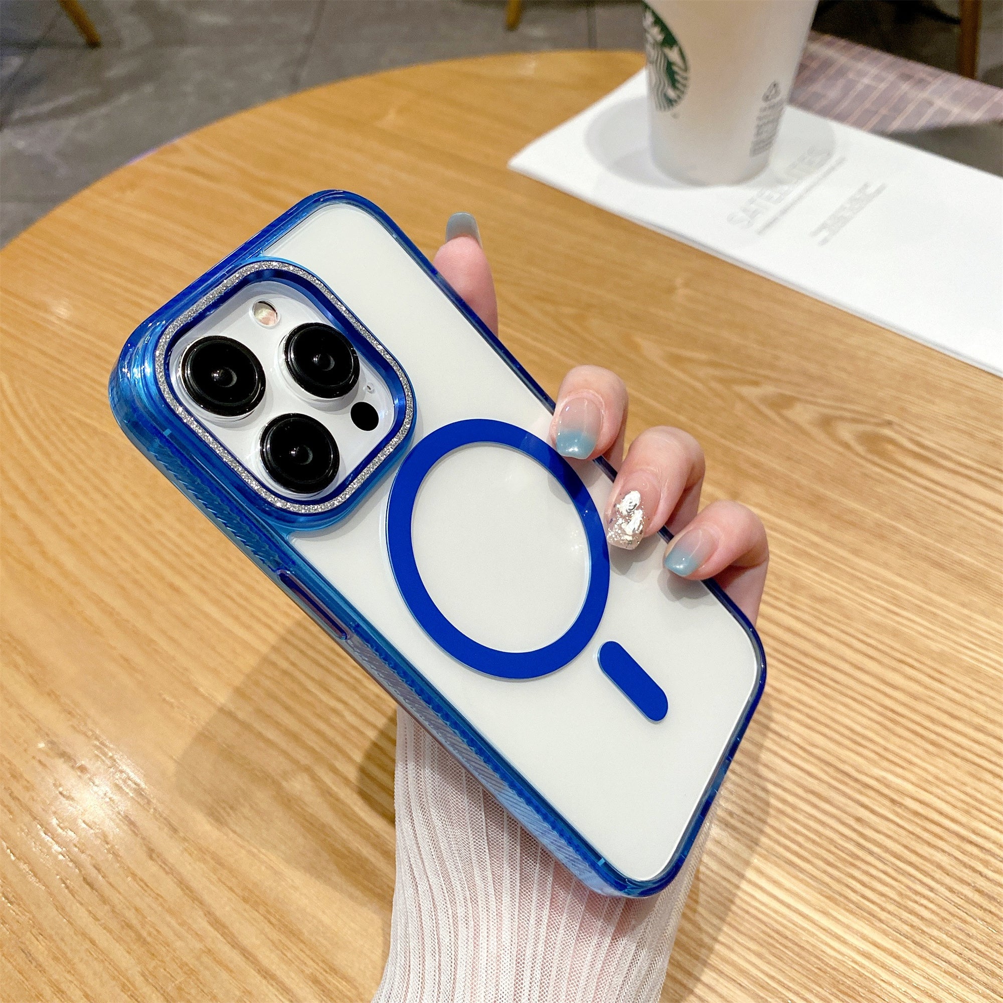 For iPhone 14 Pro TPU PC Aluminum Alloy Phone Cover Built-in Magnetic Ring Phone Case Compatible with MagSafe