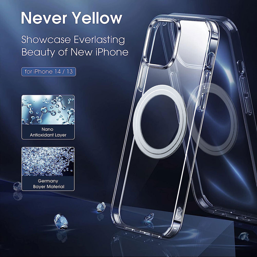 Clear Phone Case for iPhone 15 Plus TPU PC Magnetic Cover Compatible with MagSafe
