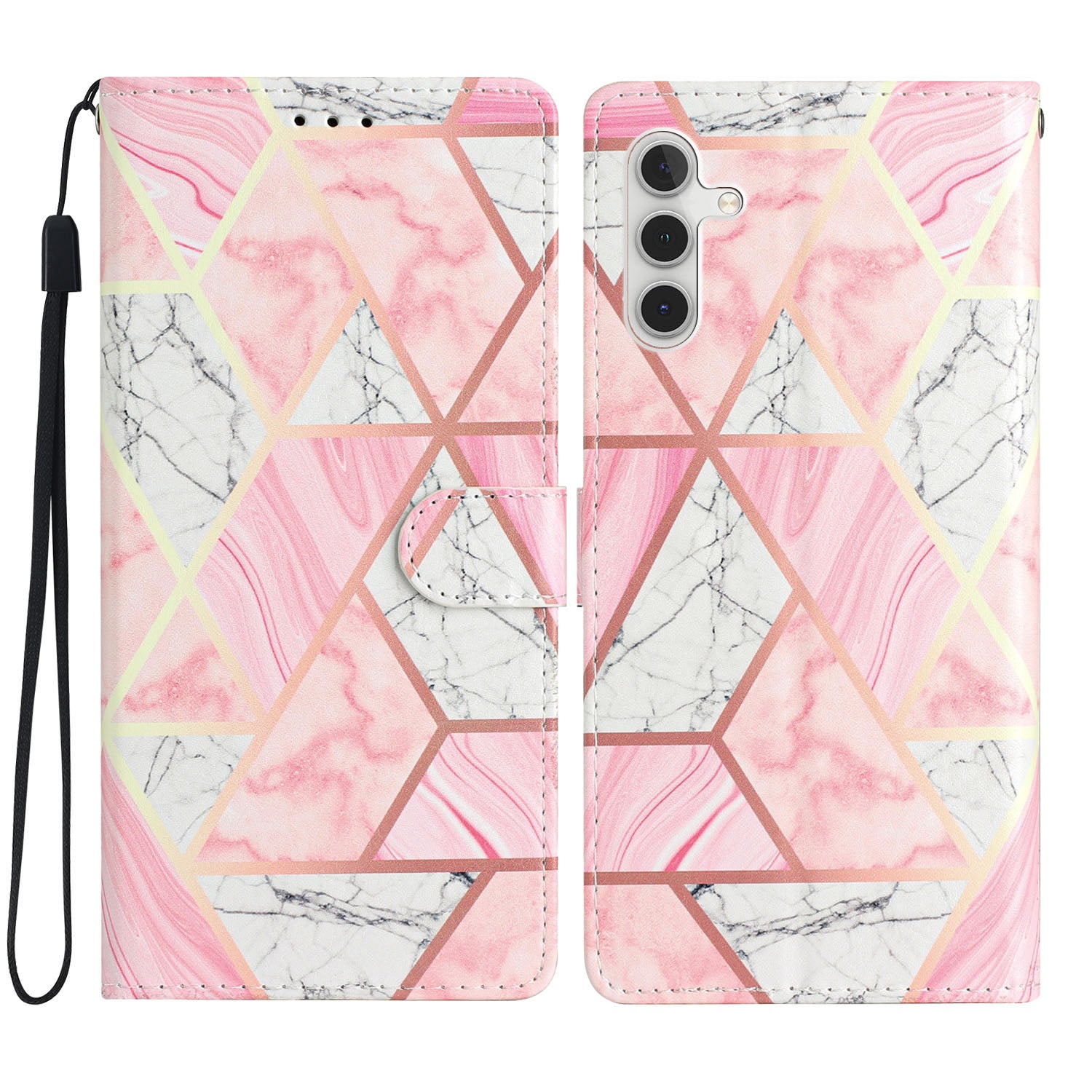 For Samsung Galaxy S23 FE PU Leather Phone Case Wallet Stand Pattern Printing Cover with Strap