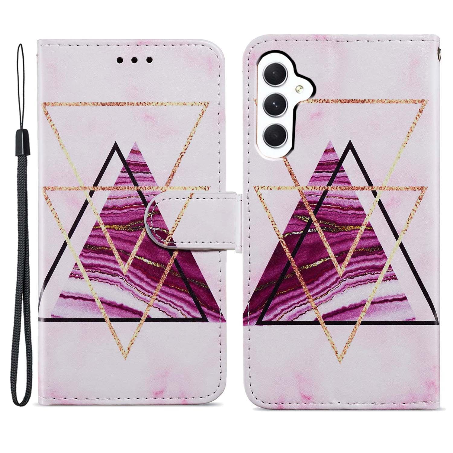 For Samsung Galaxy S23 FE PU Leather Phone Case Wallet Stand Pattern Printing Cover with Strap