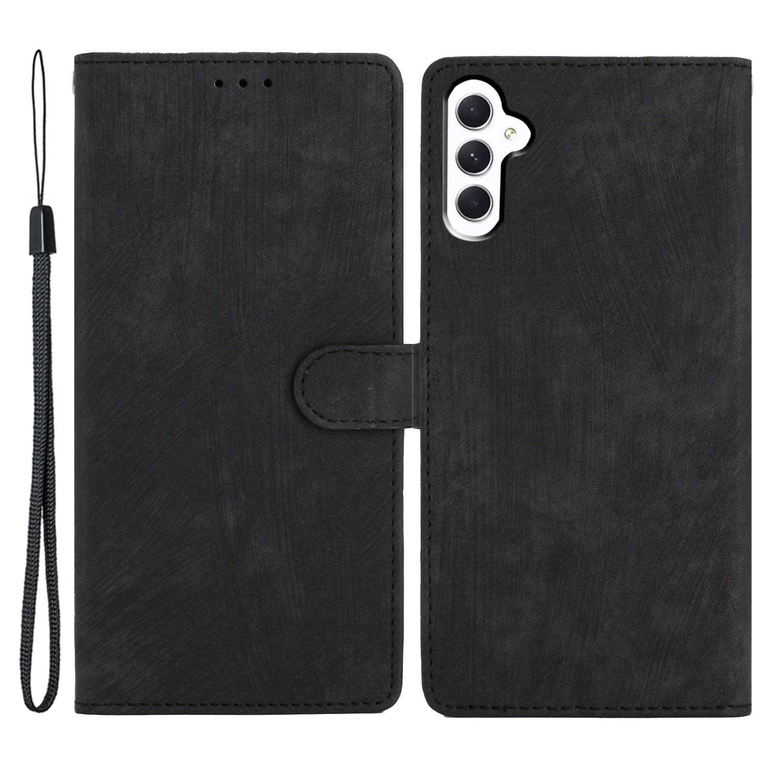 For Samsung Galaxy S23 FE Anti-Scratch Phone Shell PU Leather Wallet Case Stand Skin-touch Phone Cover