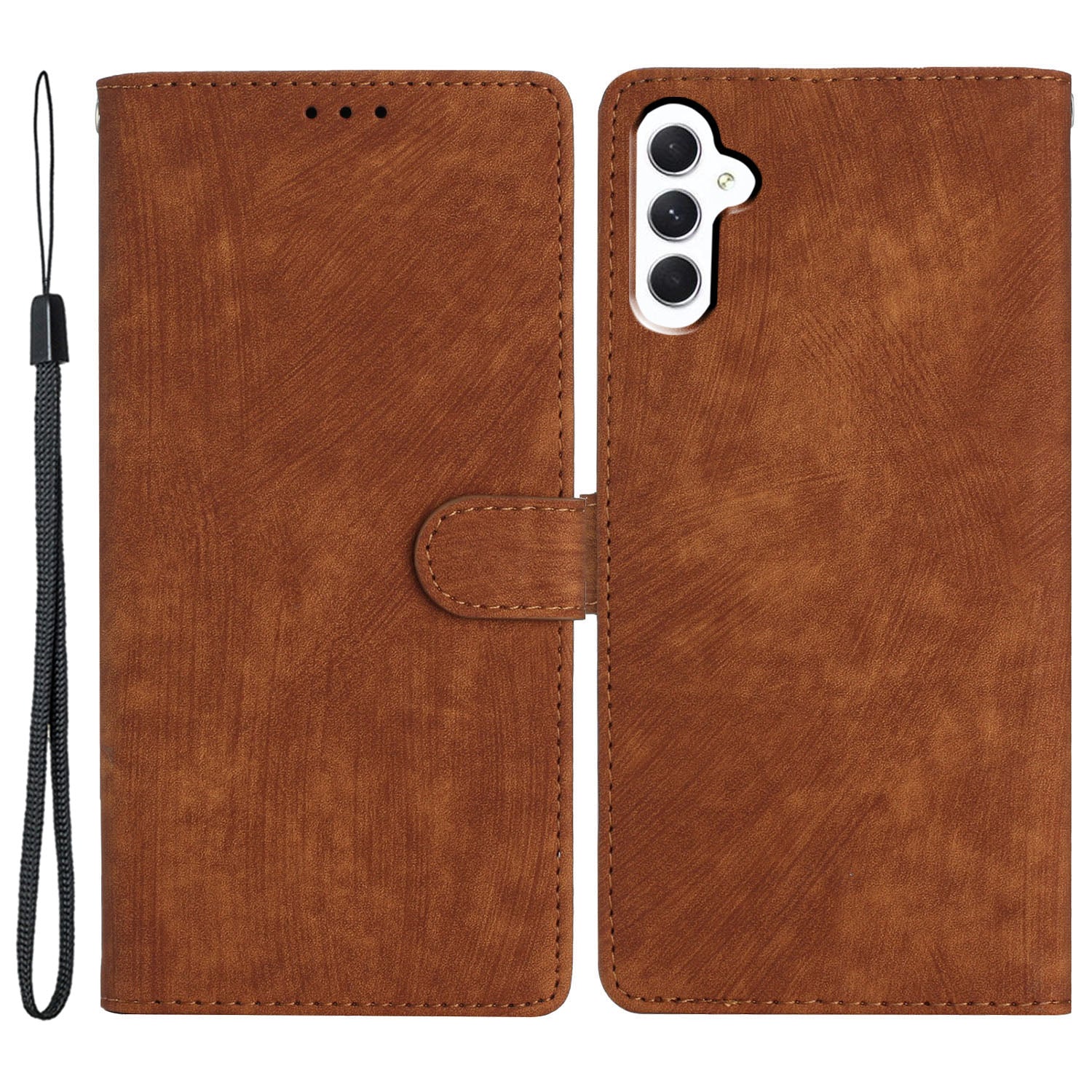 For Samsung Galaxy S23 FE Anti-Scratch Phone Shell PU Leather Wallet Case Stand Skin-touch Phone Cover