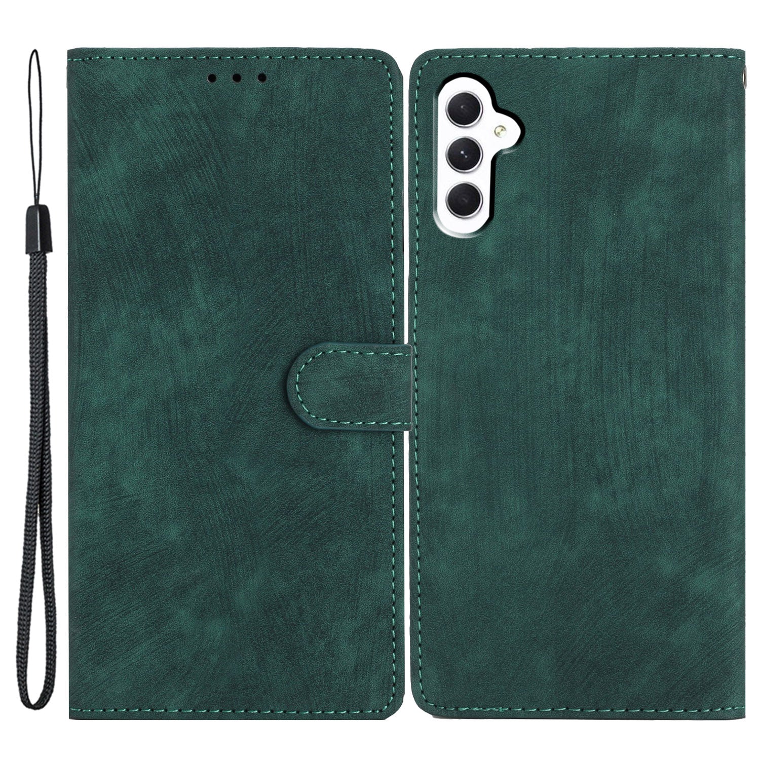 For Samsung Galaxy S23 FE Anti-Scratch Phone Shell PU Leather Wallet Case Stand Skin-touch Phone Cover
