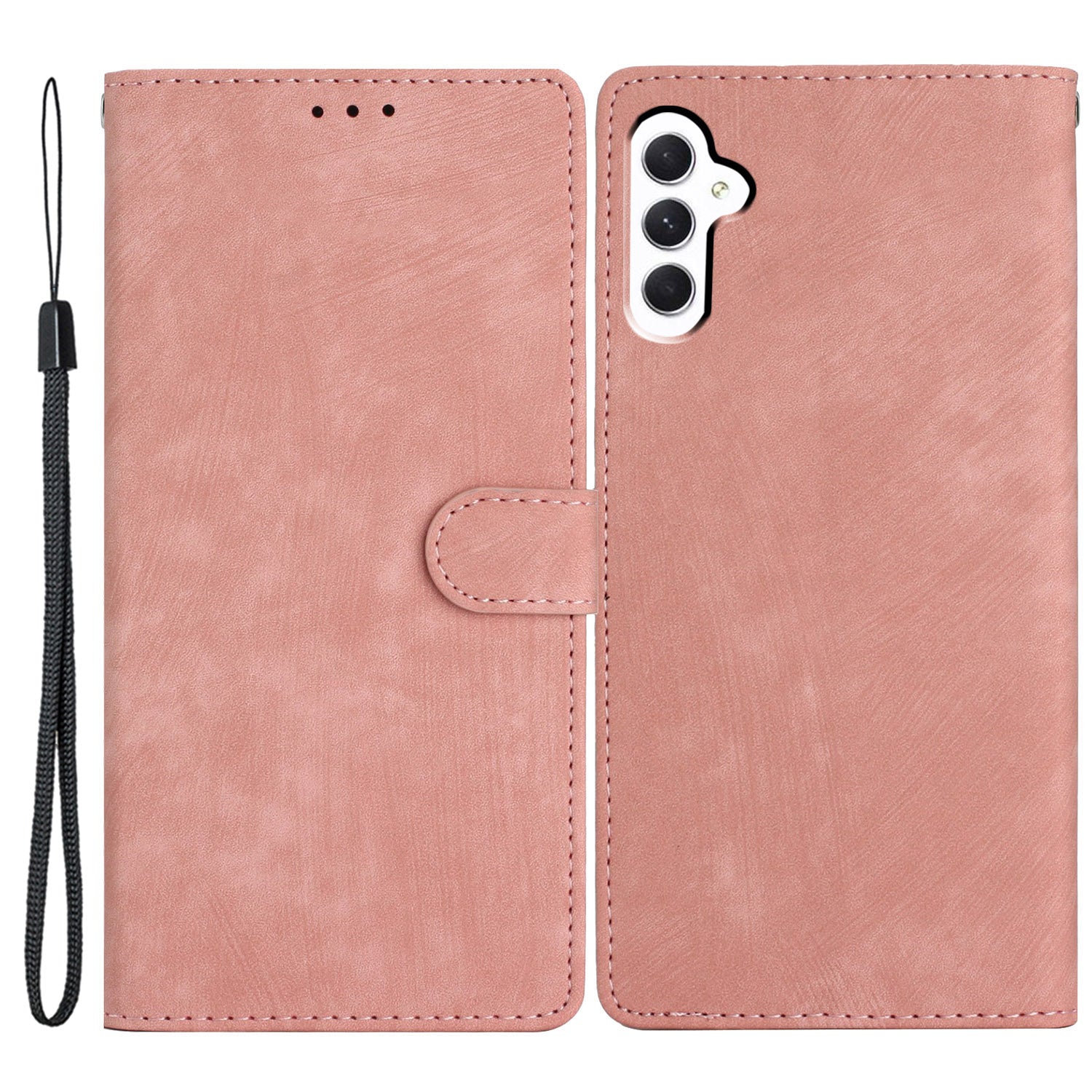 For Samsung Galaxy S23 FE Anti-Scratch Phone Shell PU Leather Wallet Case Stand Skin-touch Phone Cover